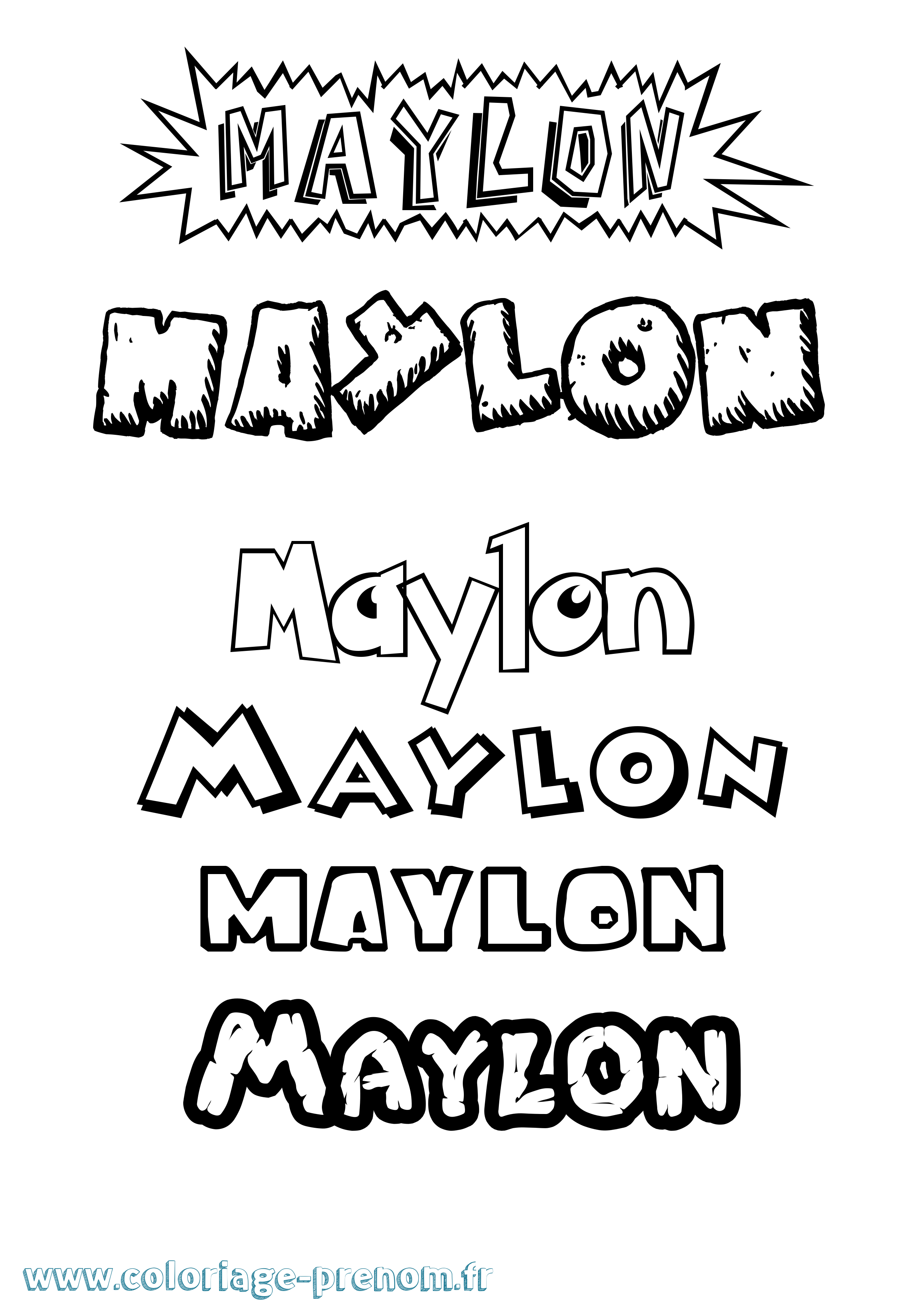 Coloriage prénom Maylon Dessin Animé
