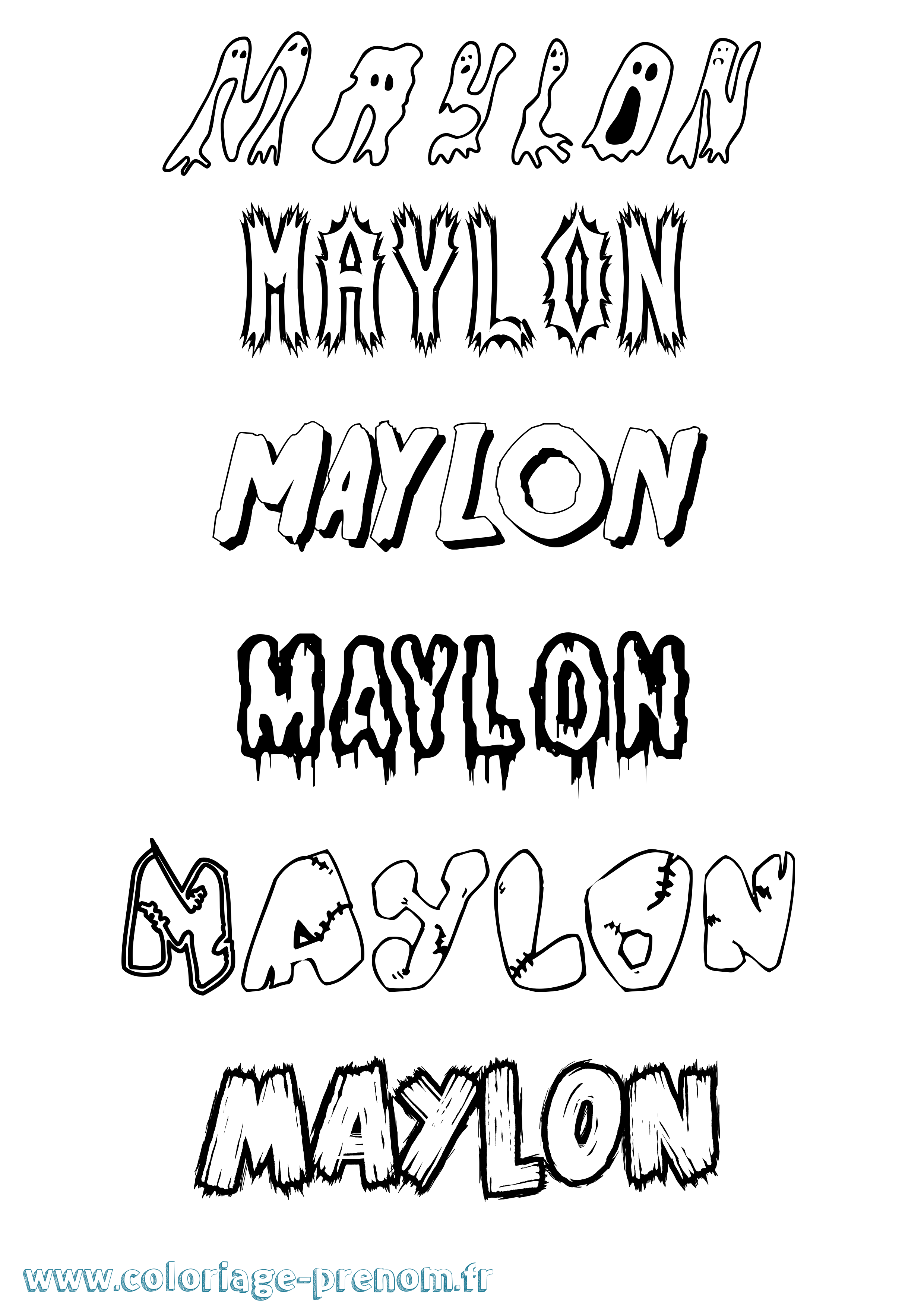 Coloriage prénom Maylon Frisson