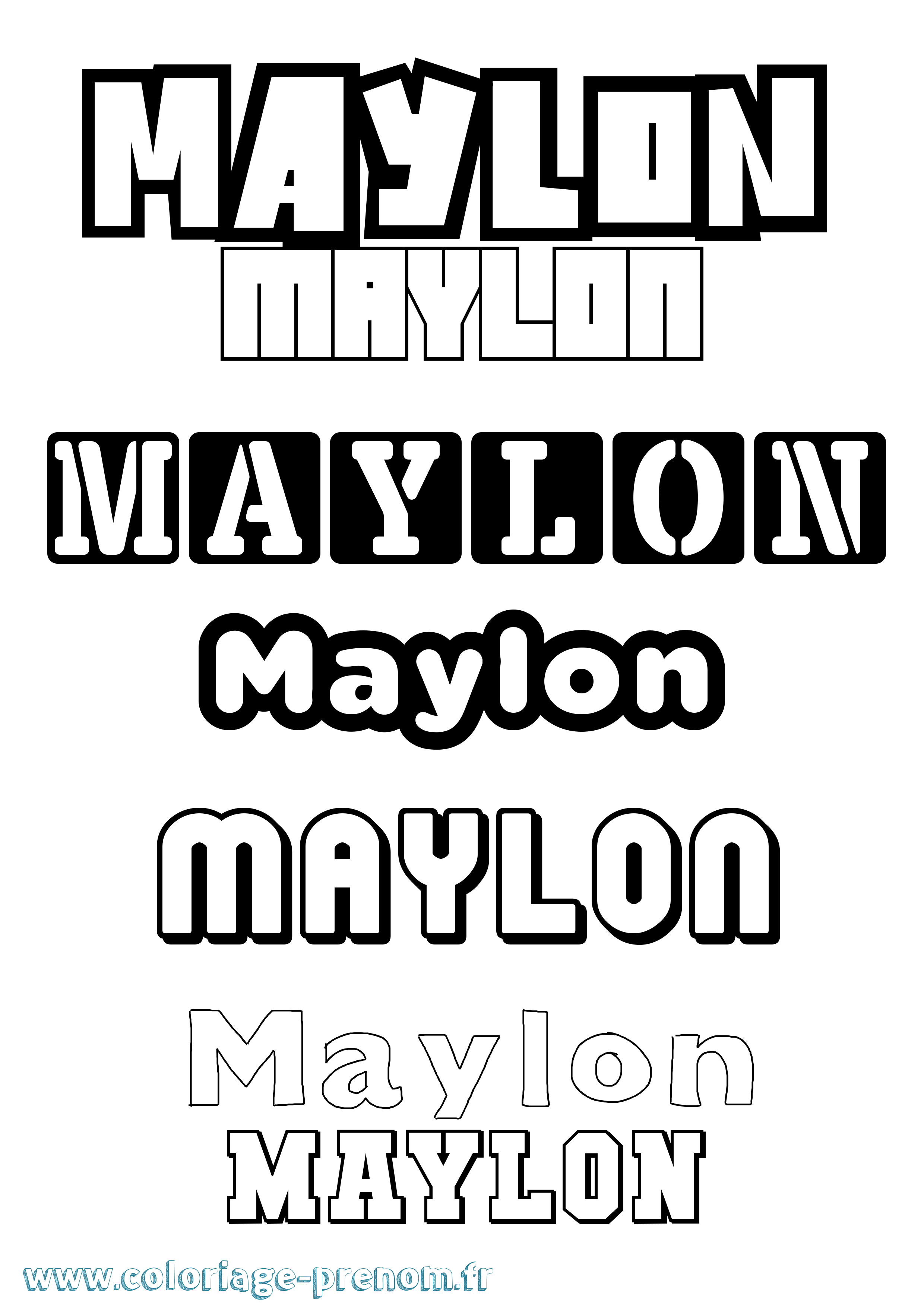 Coloriage prénom Maylon Simple