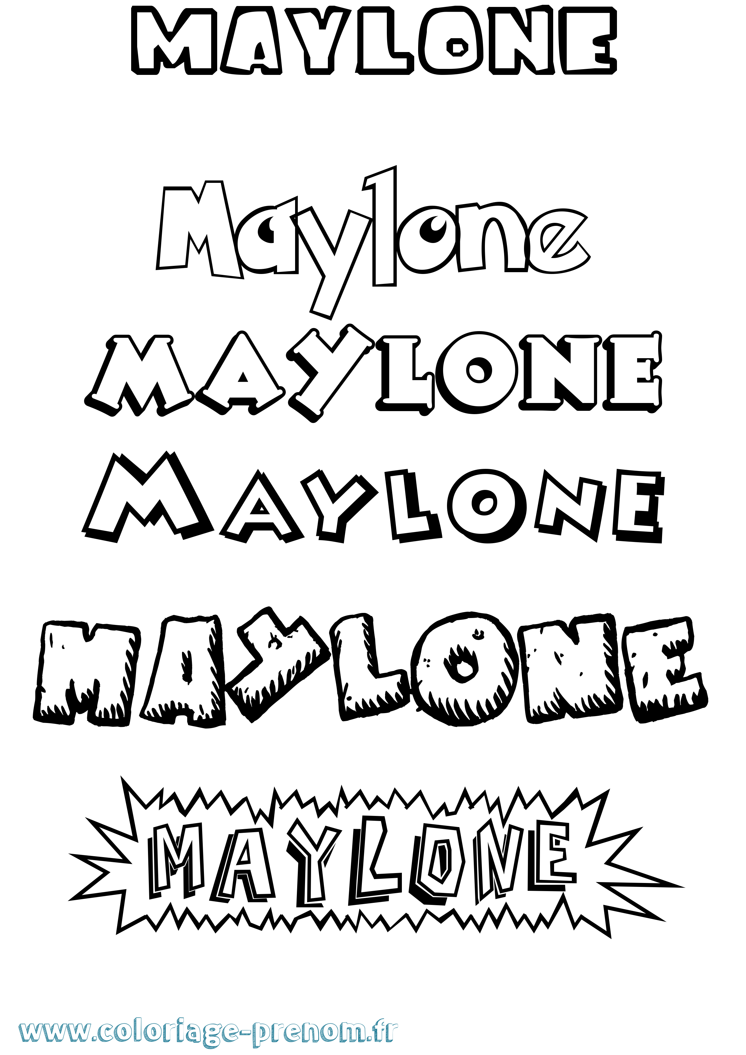 Coloriage prénom Maylone Dessin Animé