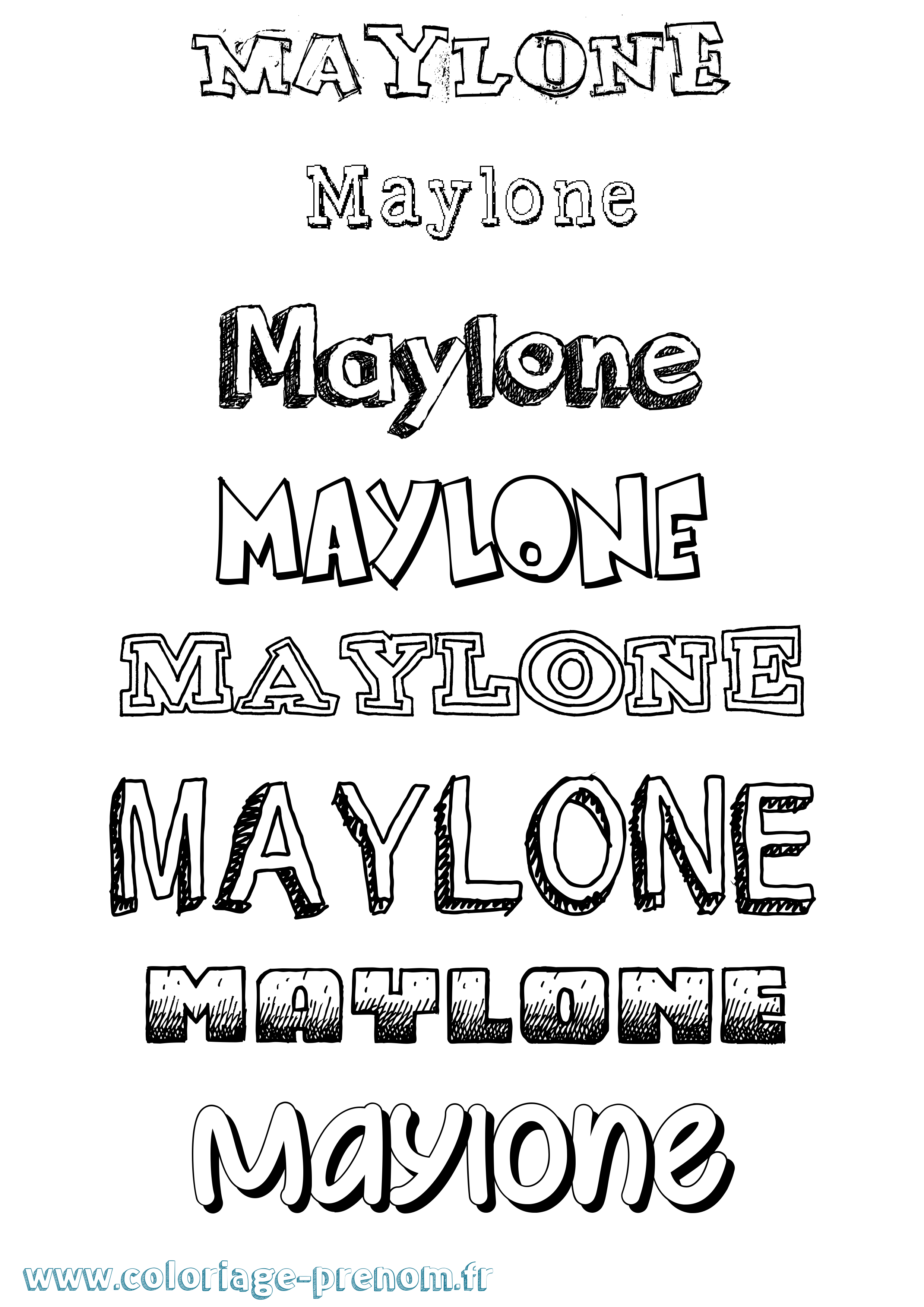 Coloriage prénom Maylone Dessiné