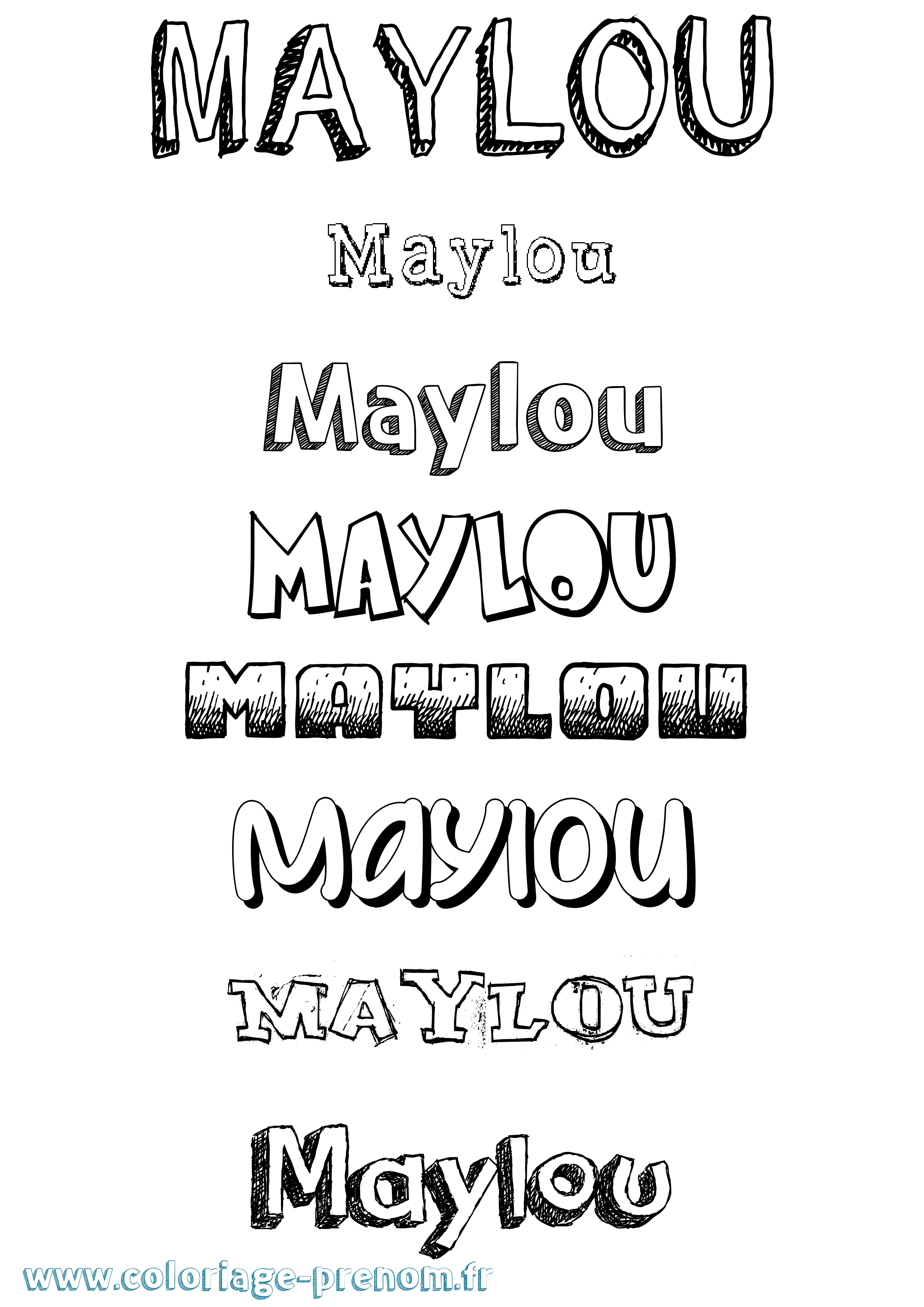 Coloriage prénom Maylou Dessiné