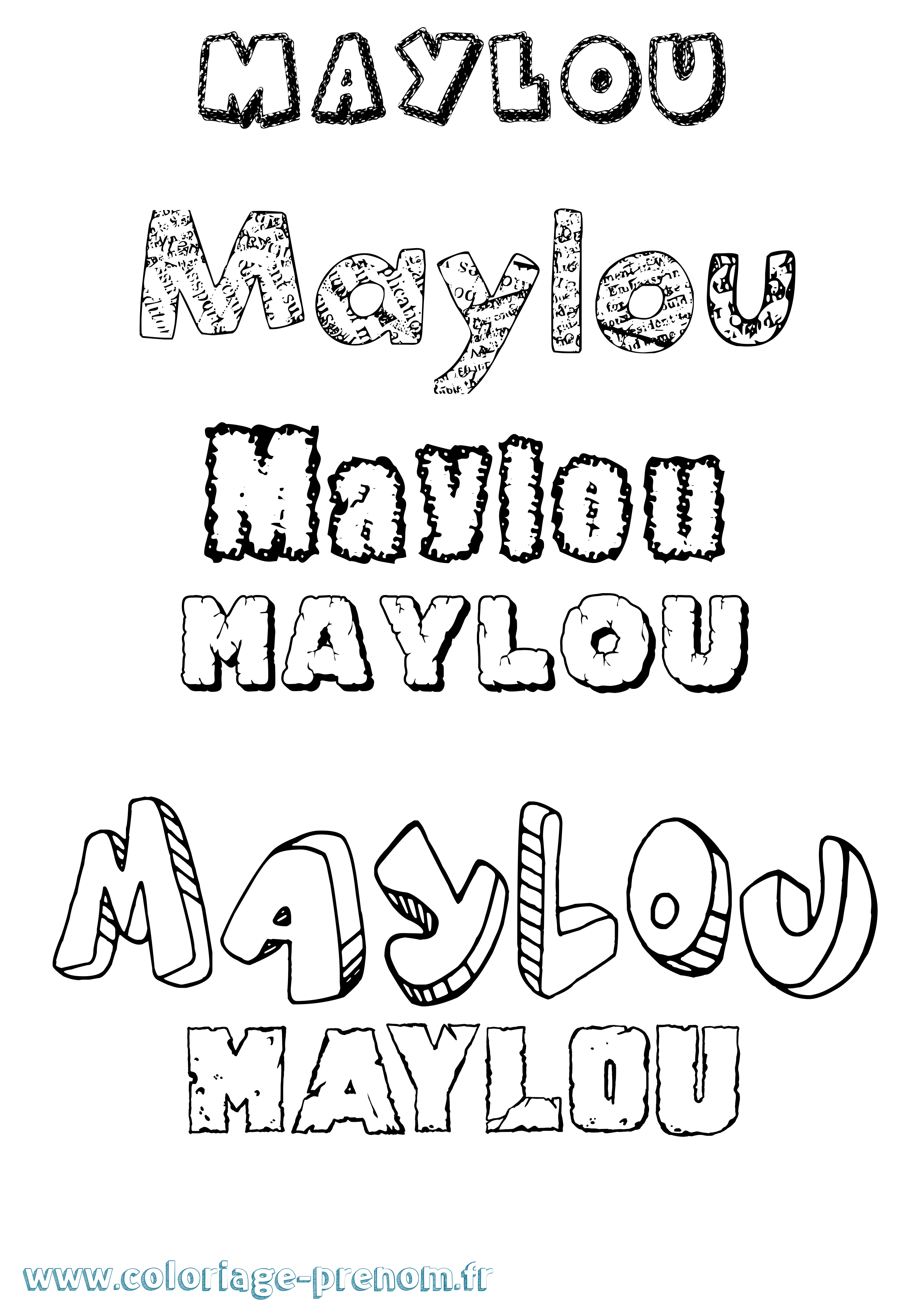 Coloriage prénom Maylou Destructuré