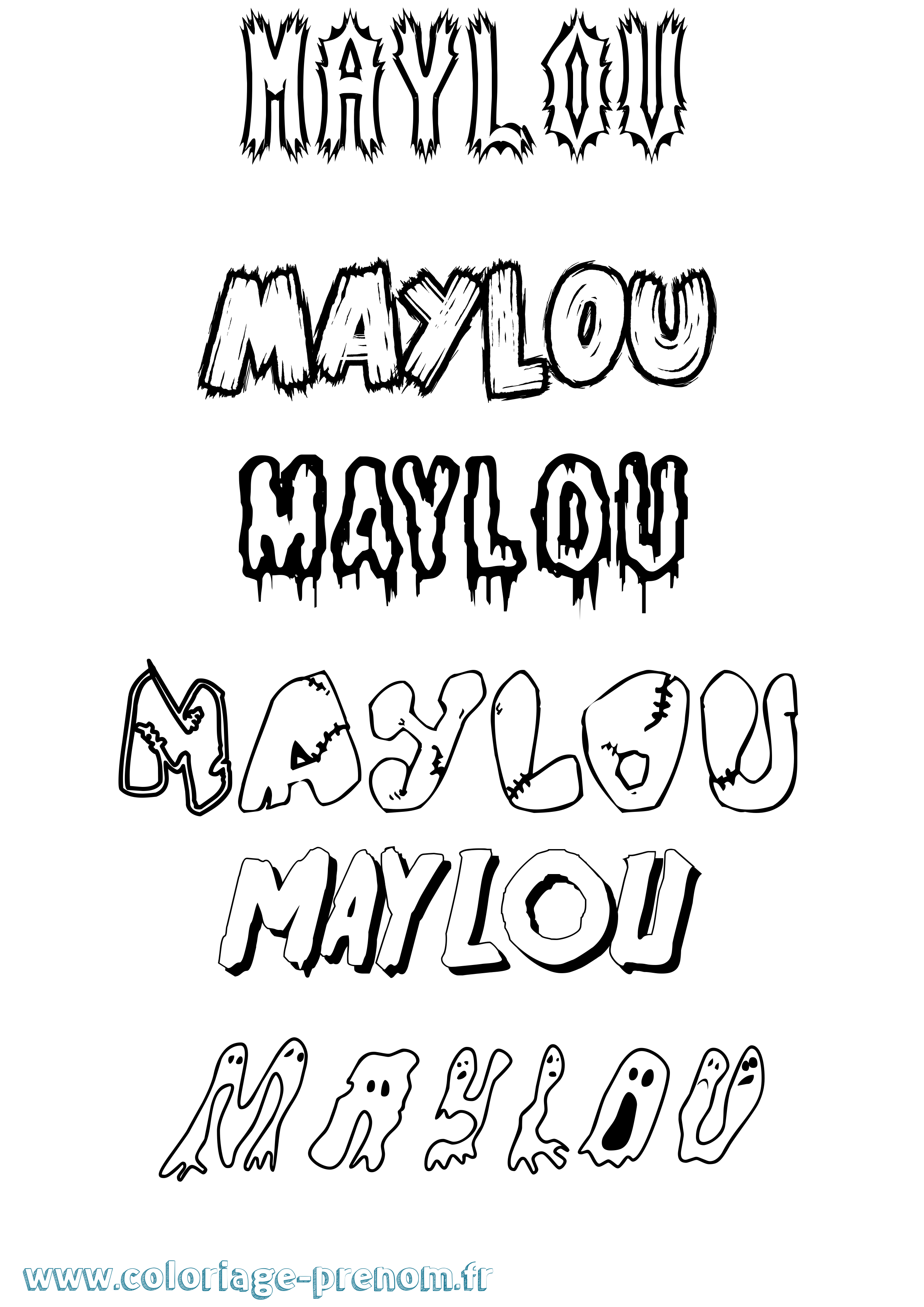 Coloriage prénom Maylou Frisson