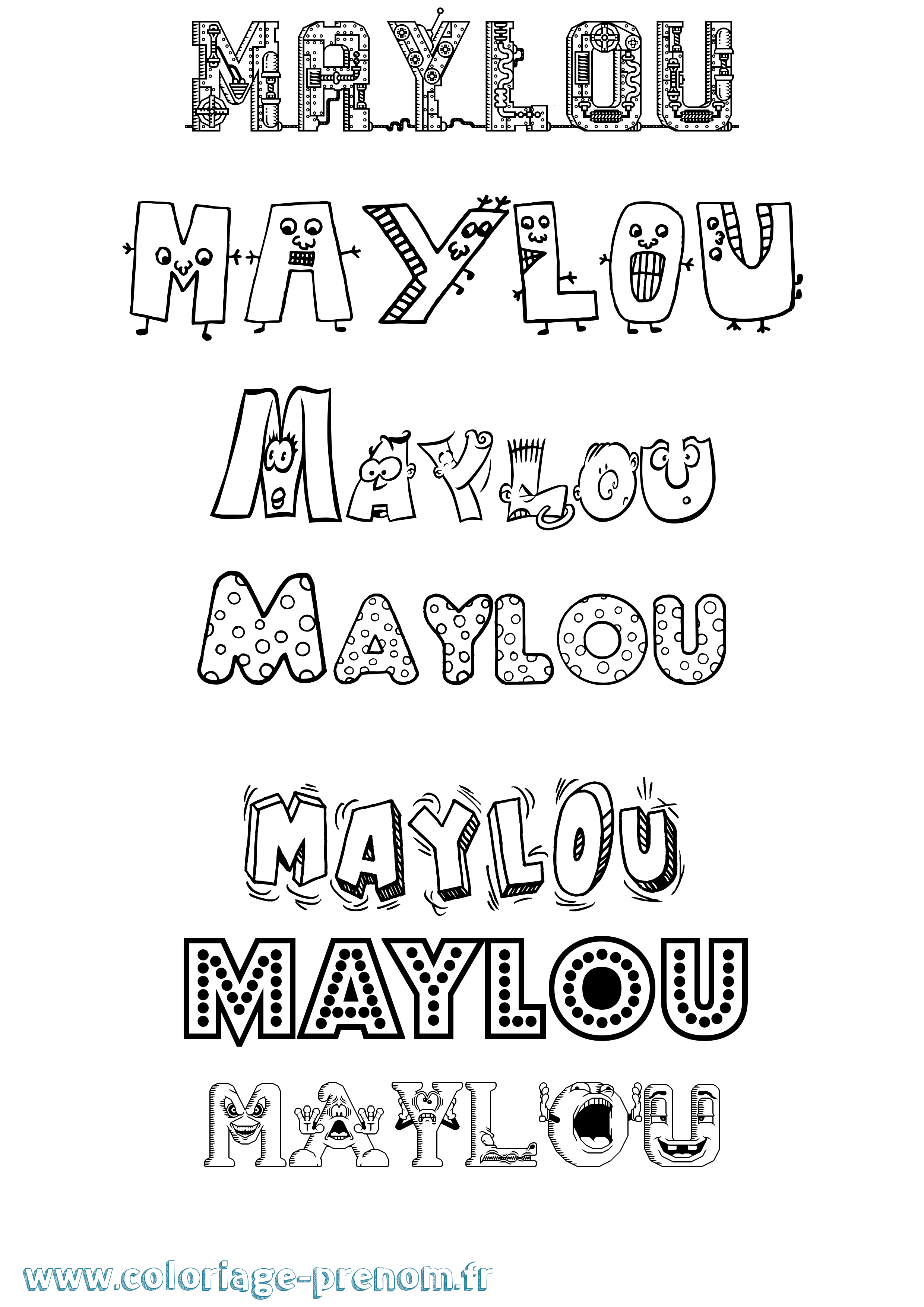 Coloriage prénom Maylou Fun