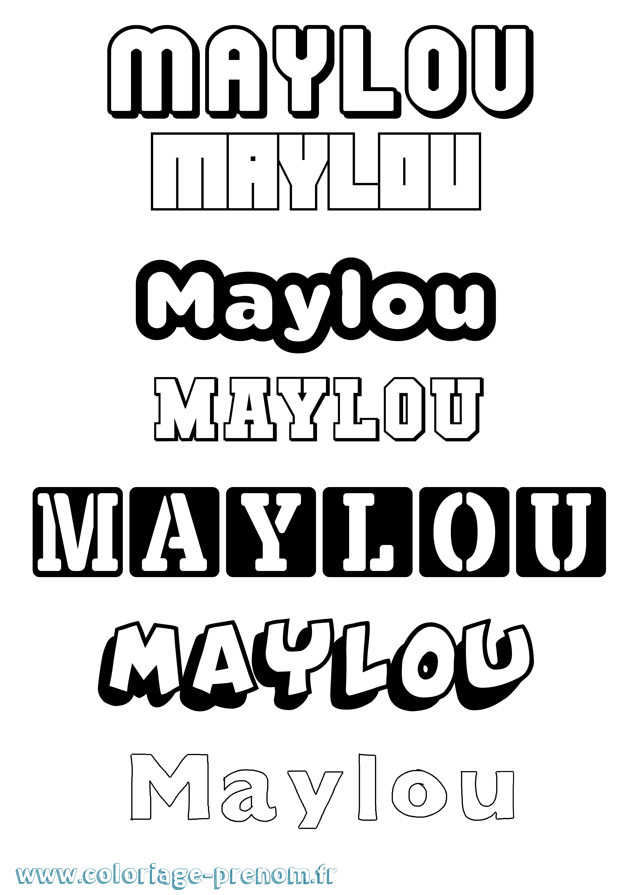 Coloriage prénom Maylou Simple