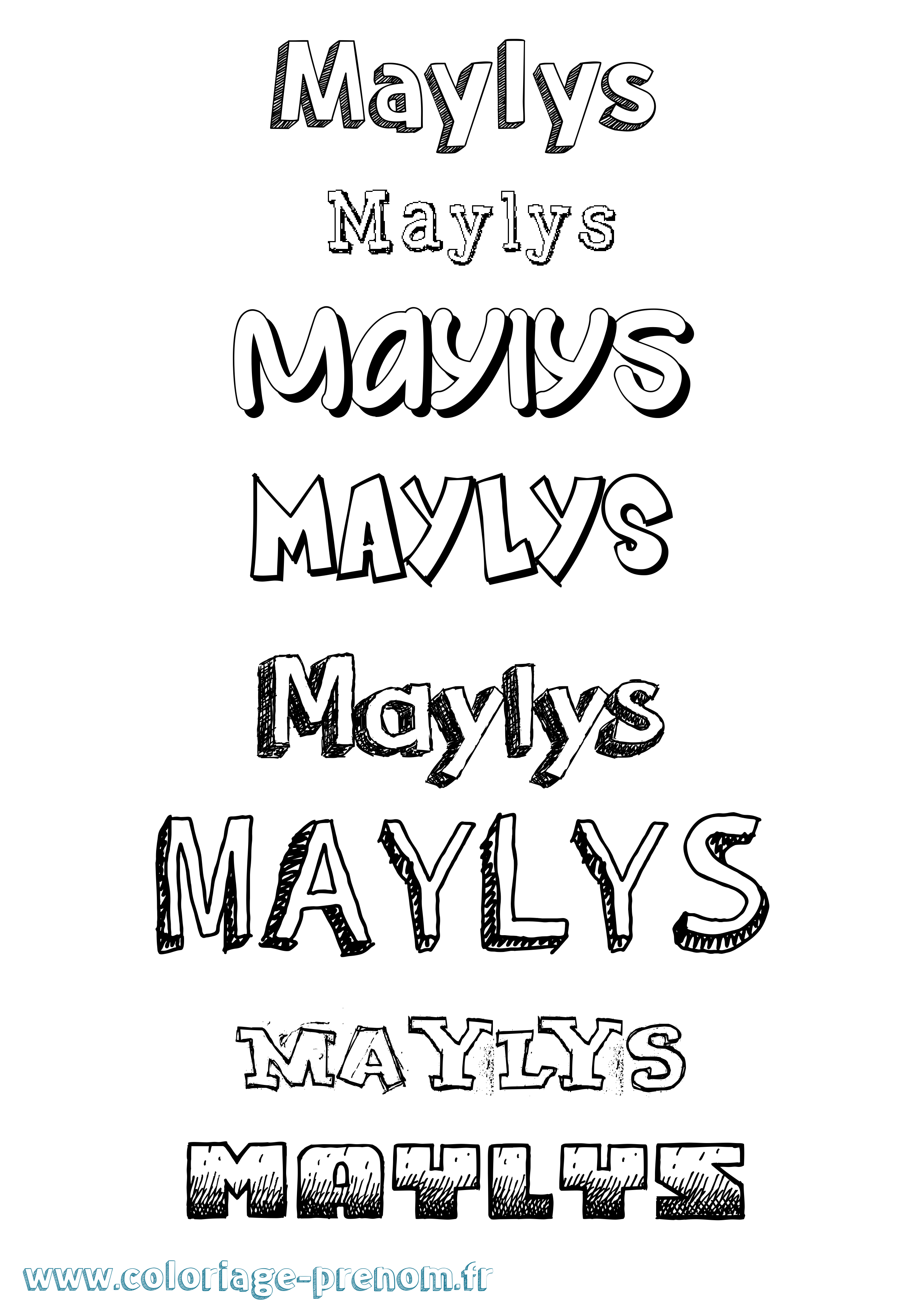 Coloriage prénom Maylys Dessiné
