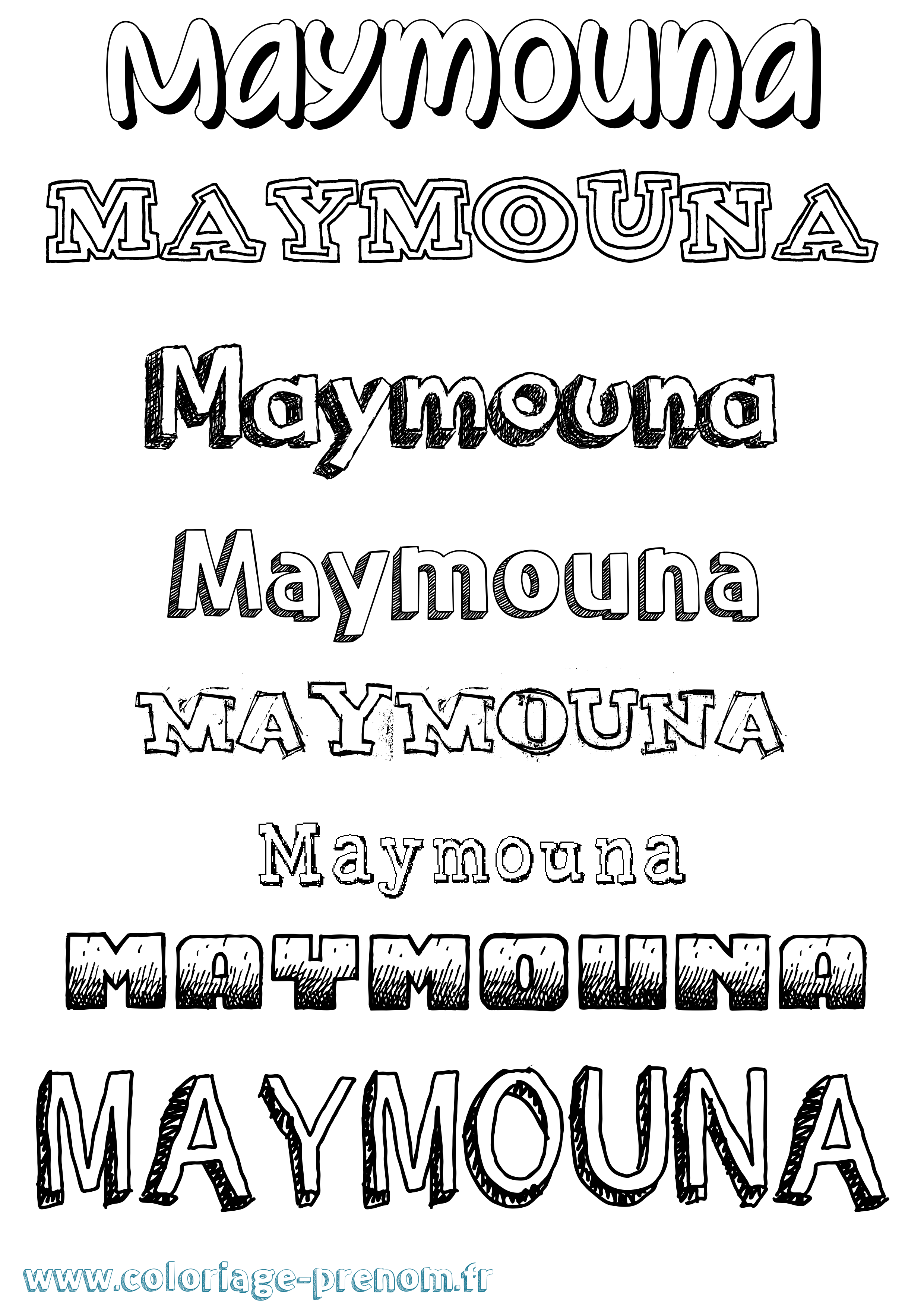 Coloriage prénom Maymouna Dessiné