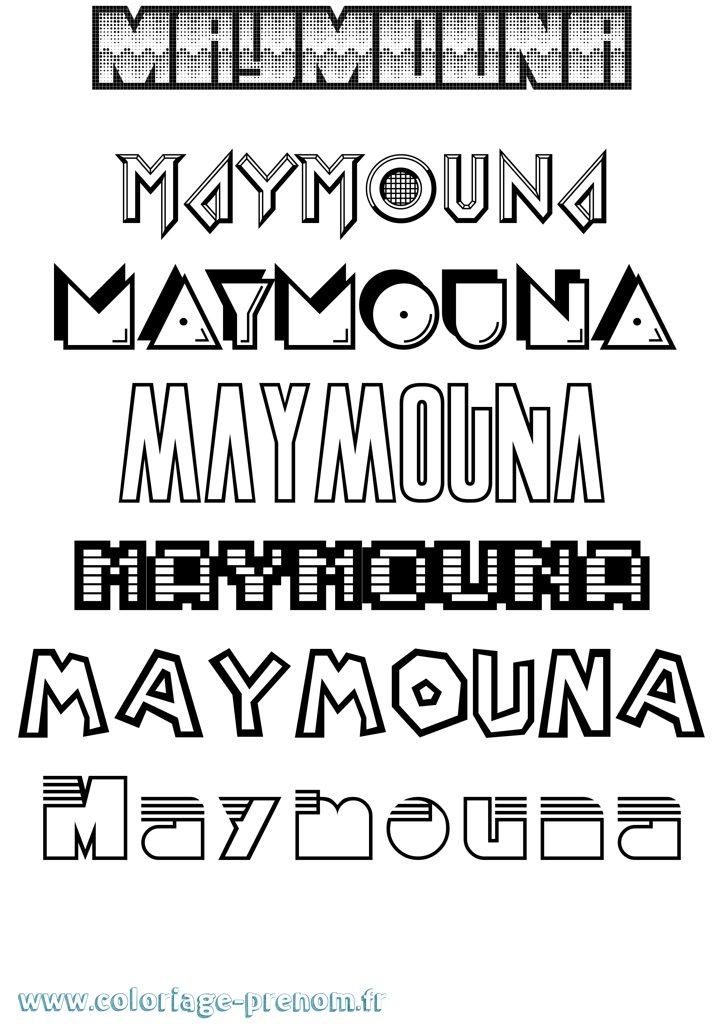 Coloriage prénom Maymouna Jeux Vidéos
