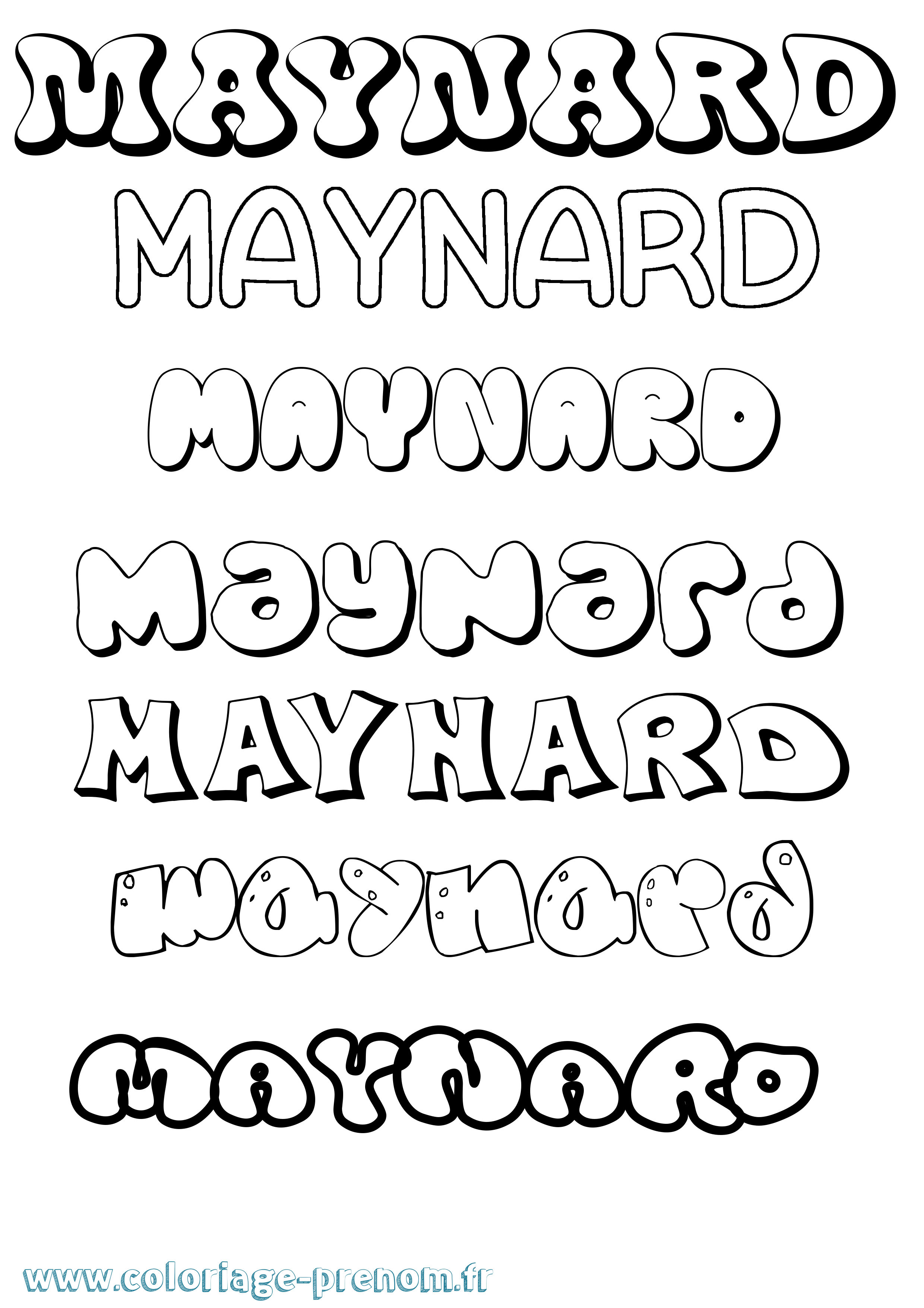 Coloriage prénom Maynard Bubble