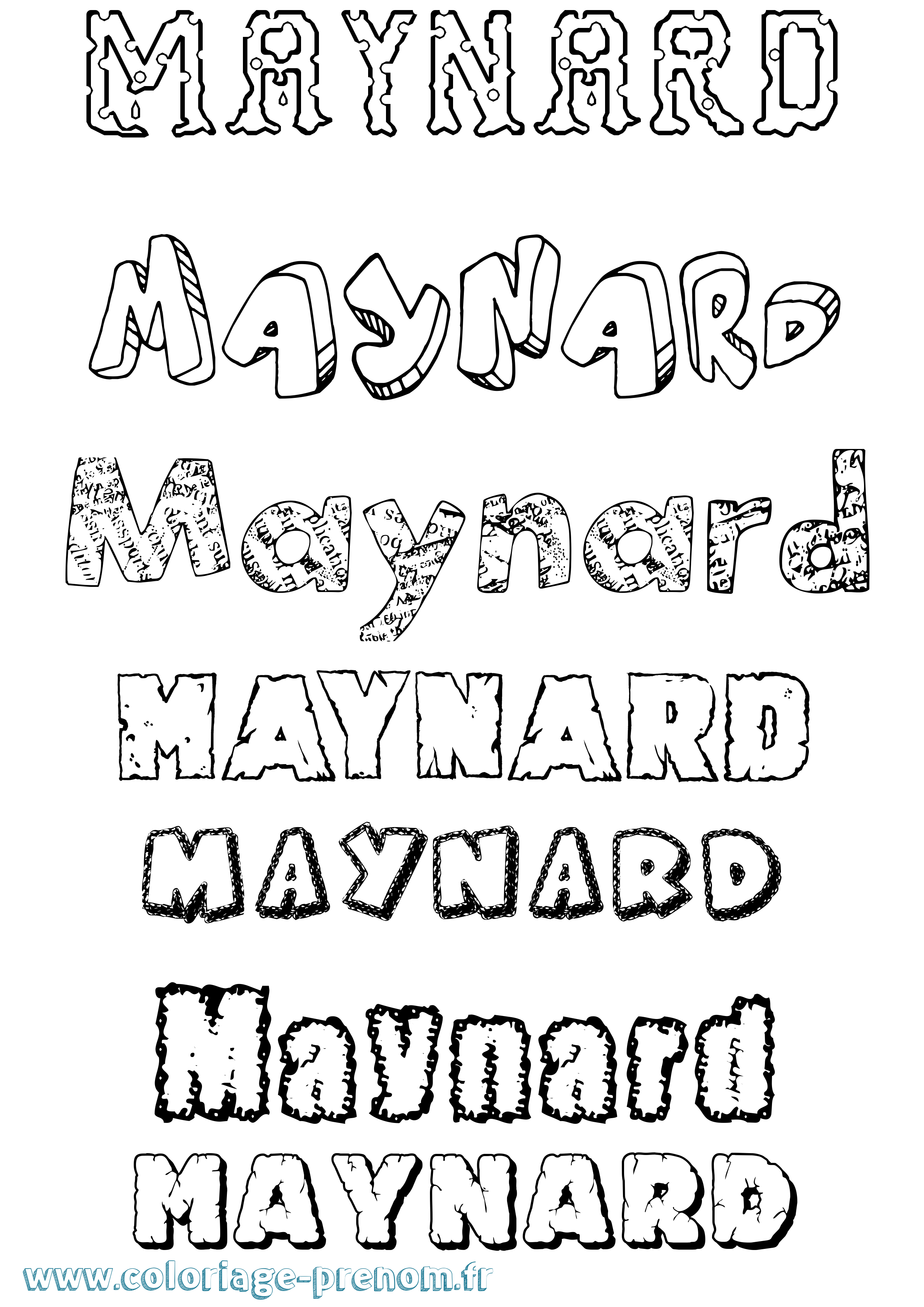 Coloriage prénom Maynard Destructuré