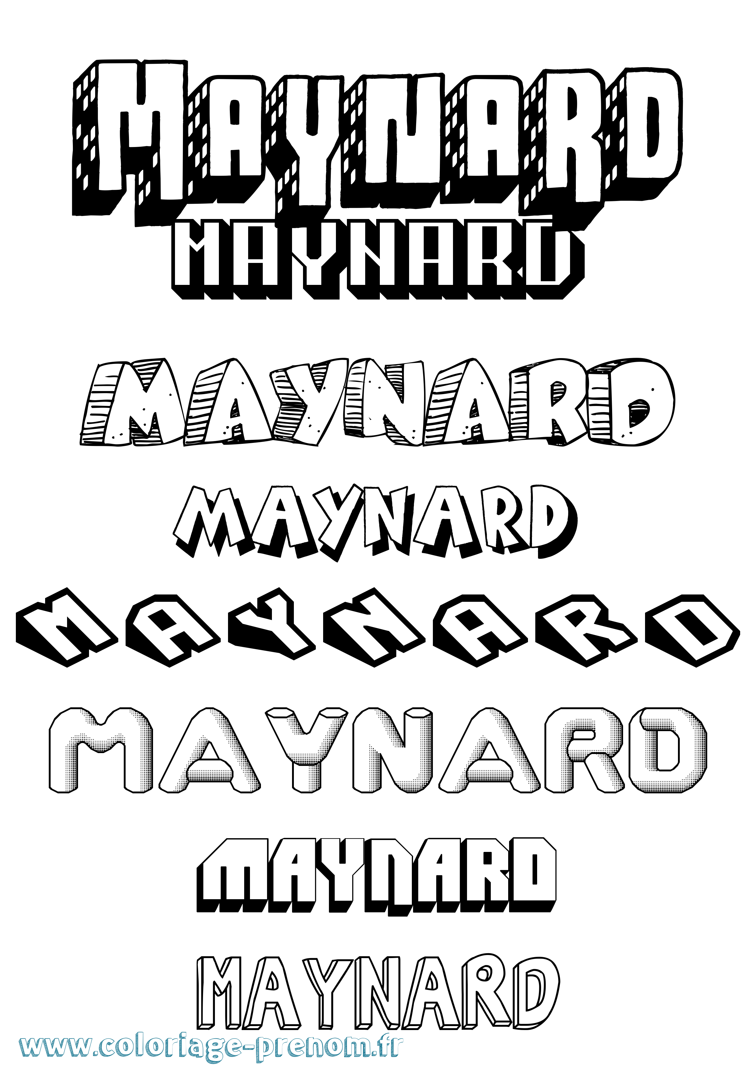 Coloriage prénom Maynard Effet 3D