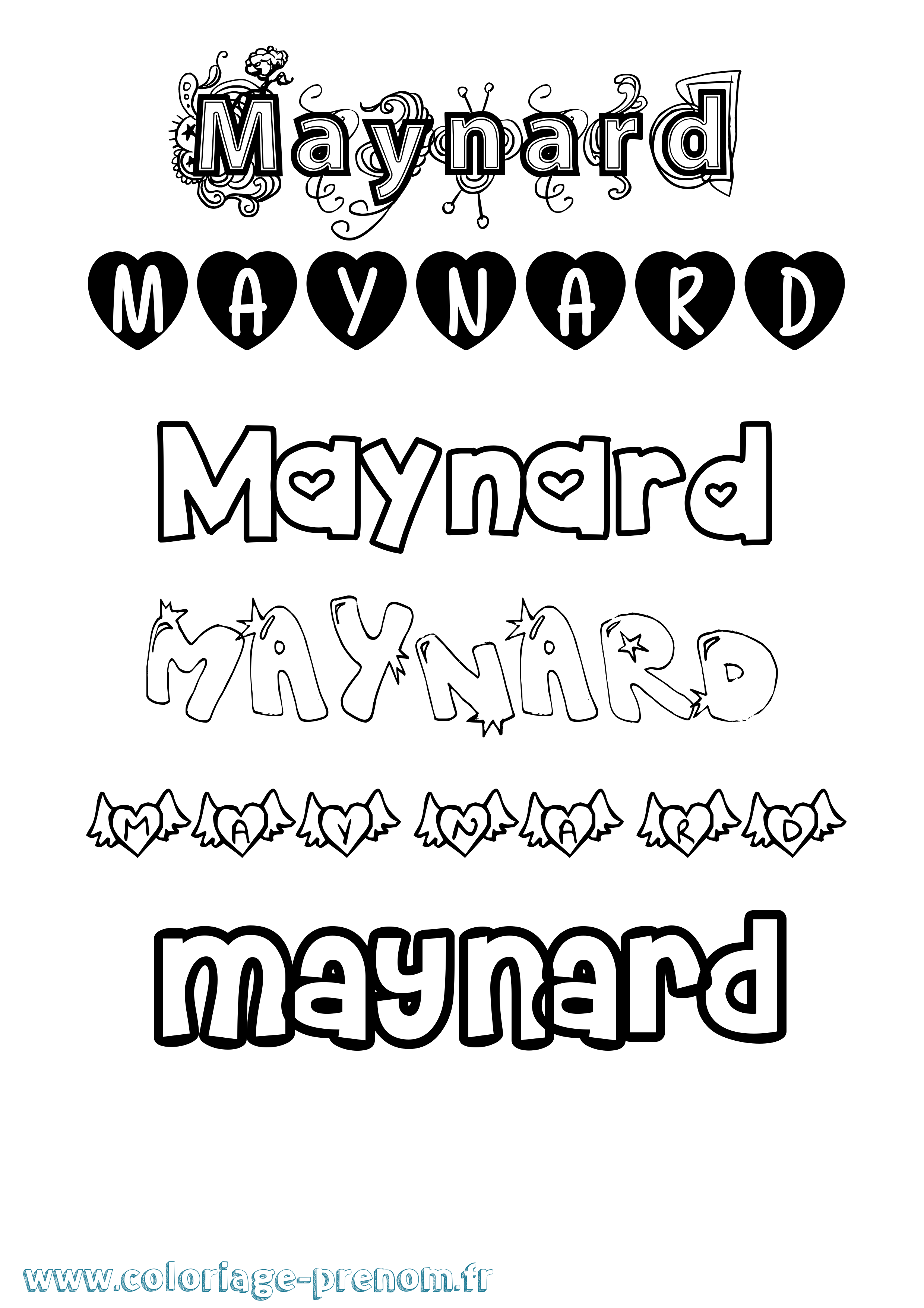 Coloriage prénom Maynard Girly