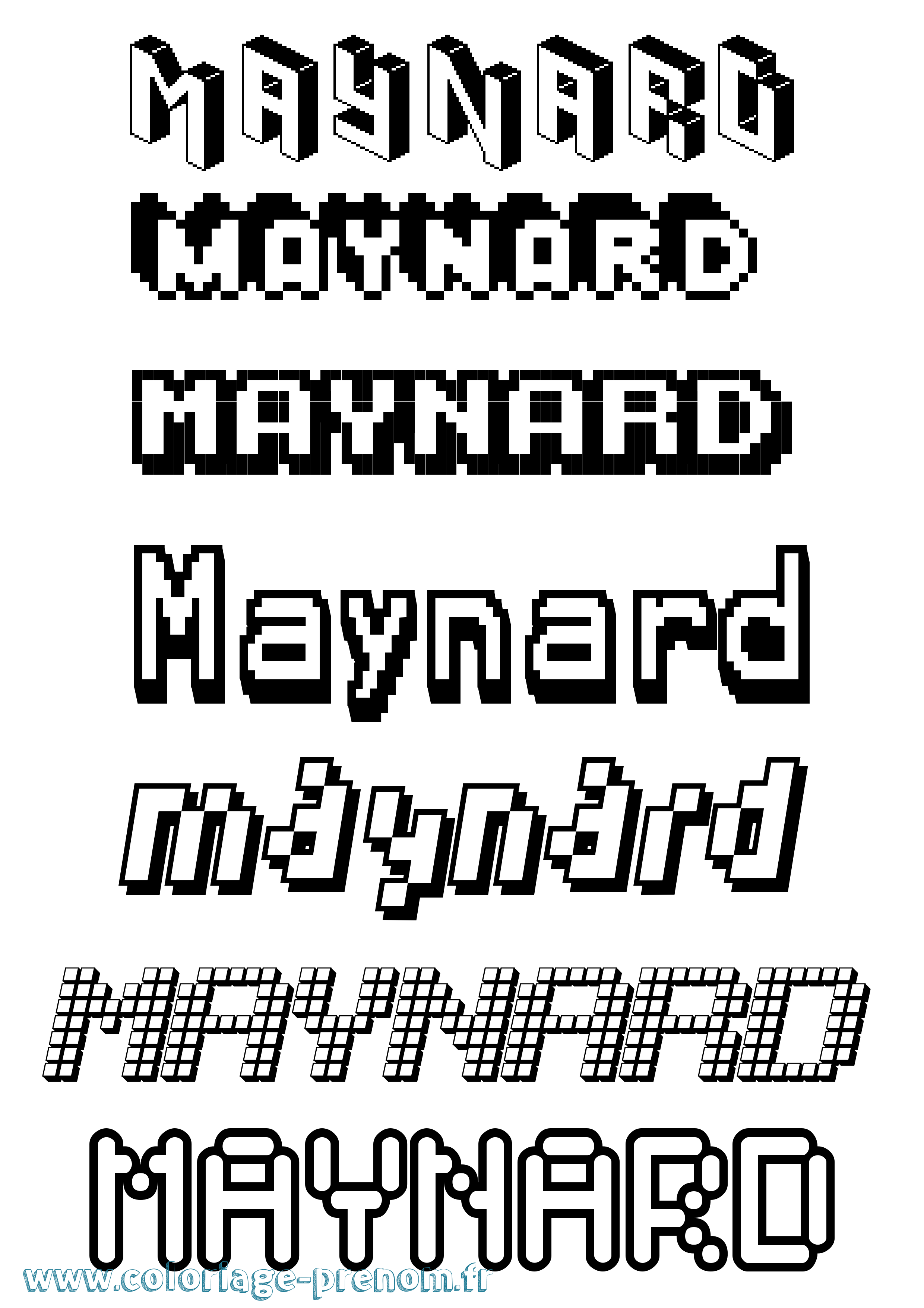 Coloriage prénom Maynard Pixel