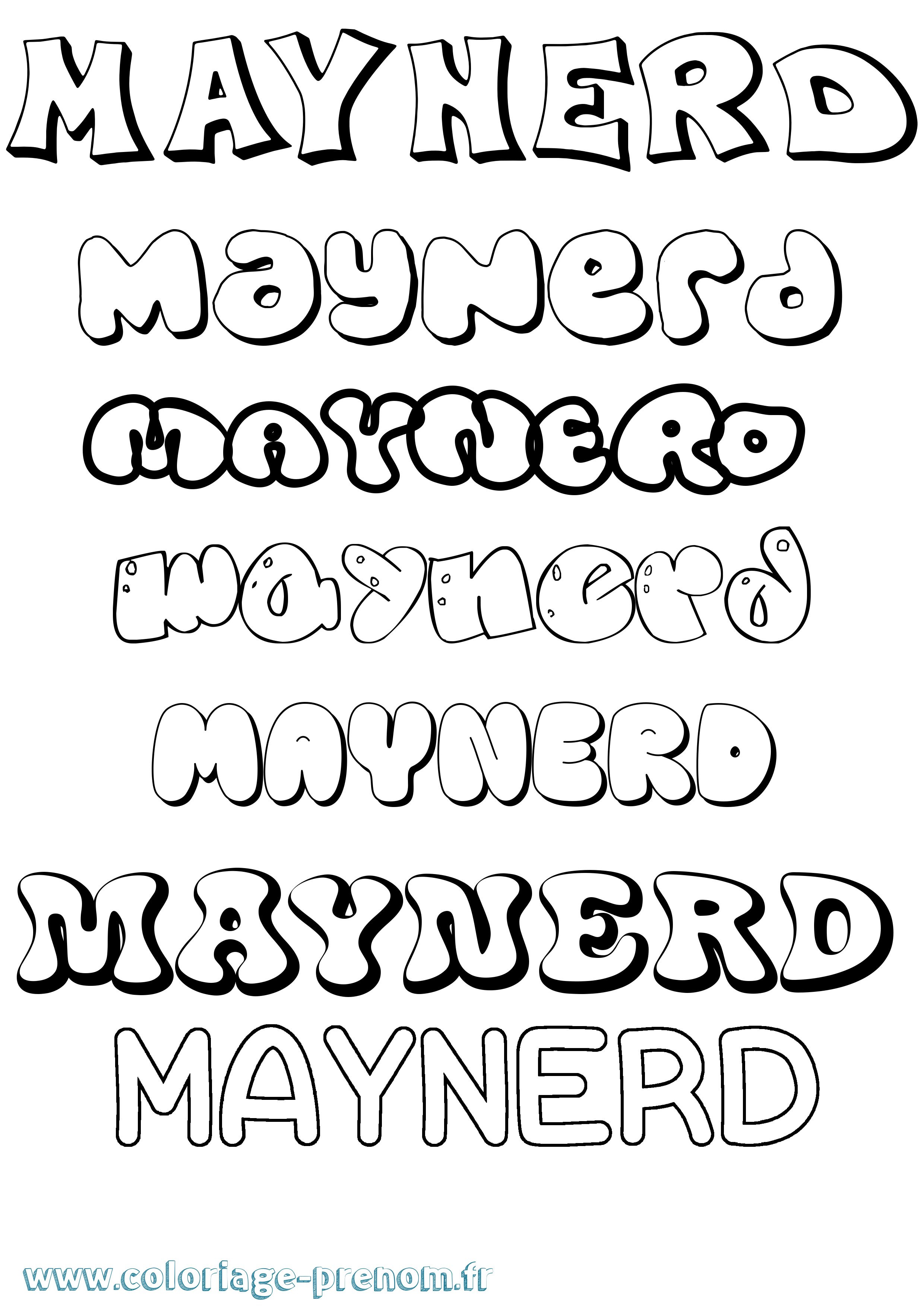 Coloriage prénom Maynerd Bubble