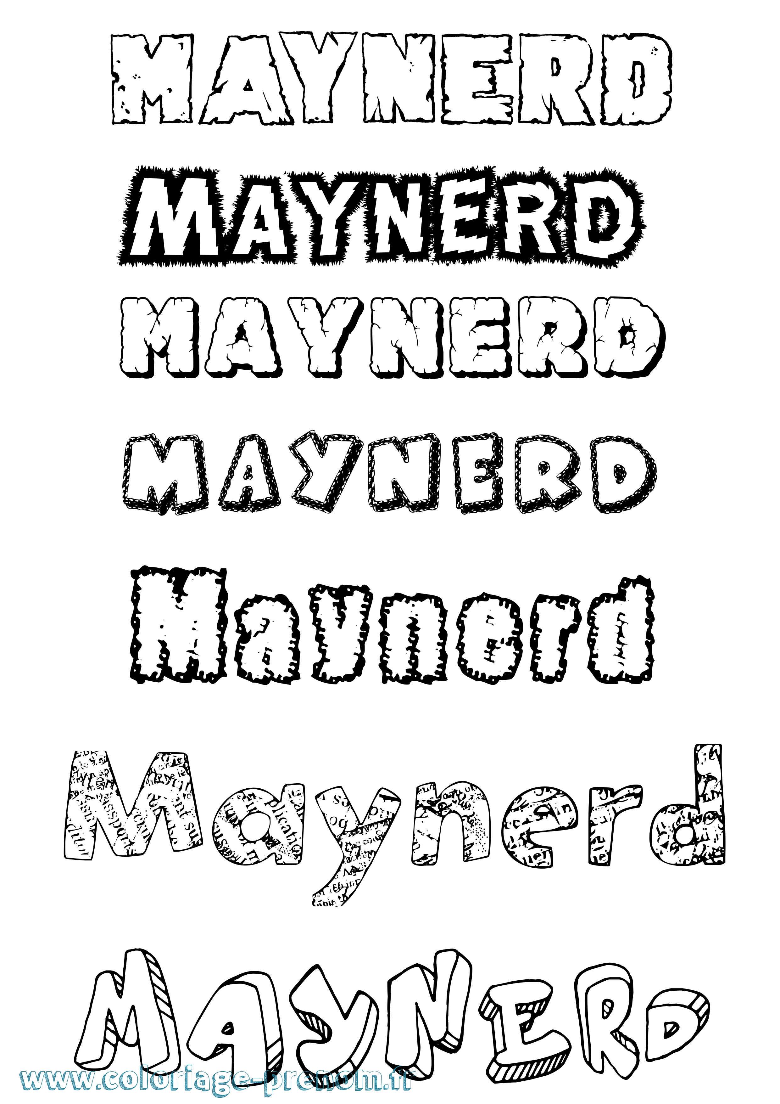 Coloriage prénom Maynerd Destructuré