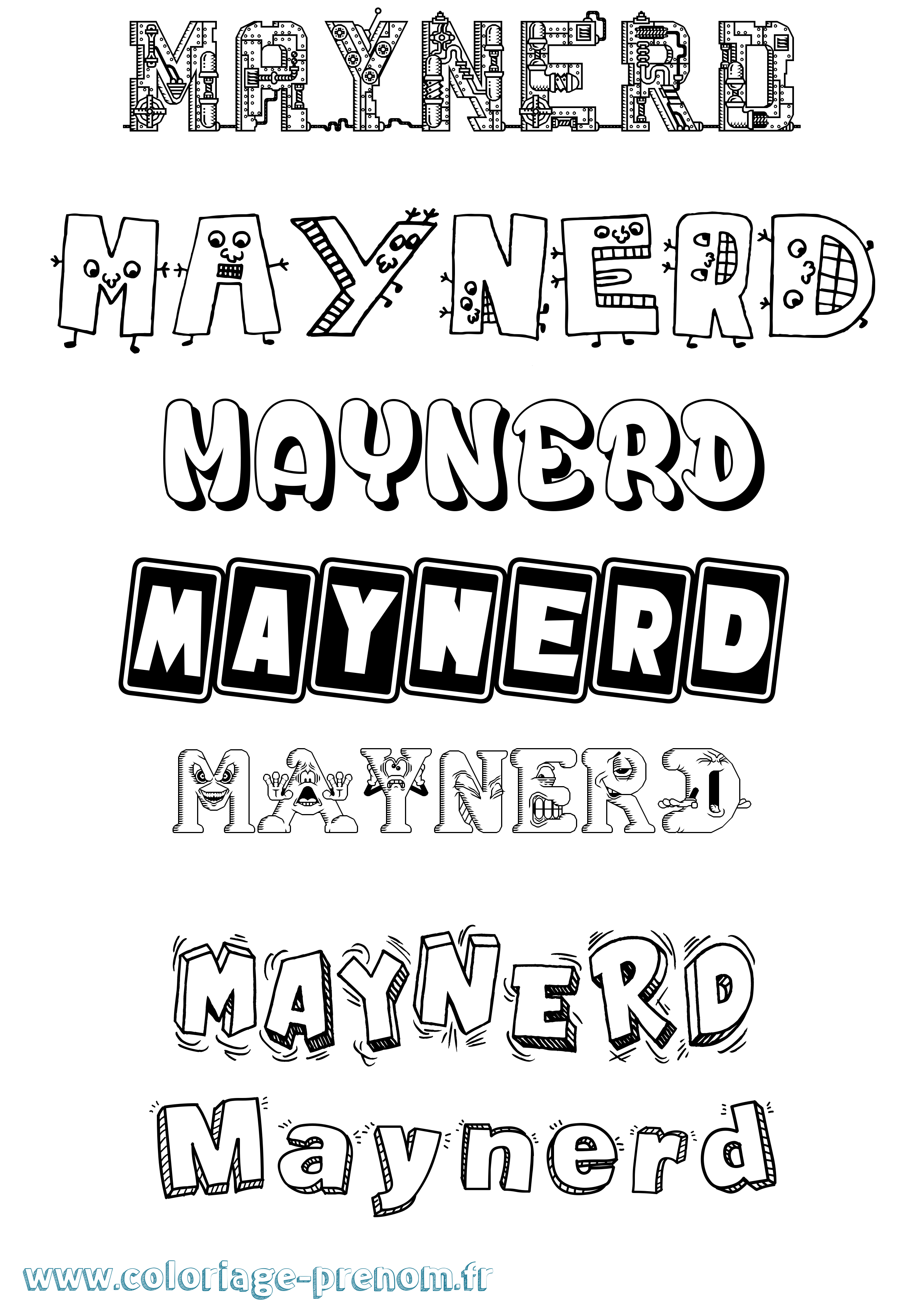 Coloriage prénom Maynerd Fun