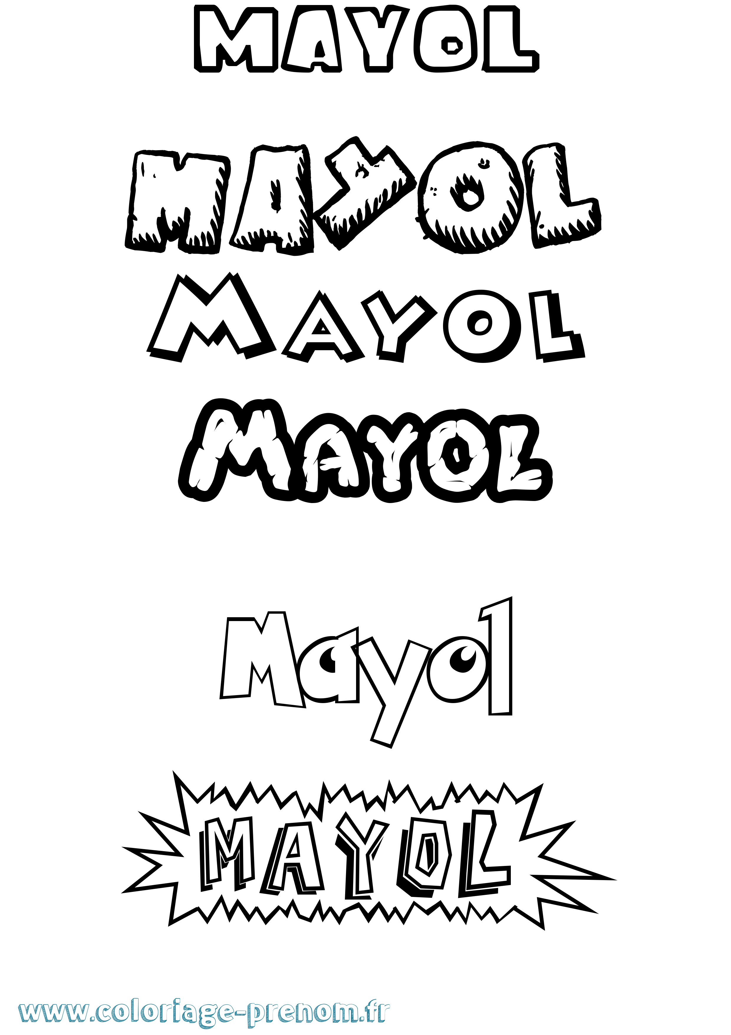 Coloriage prénom Mayol Dessin Animé
