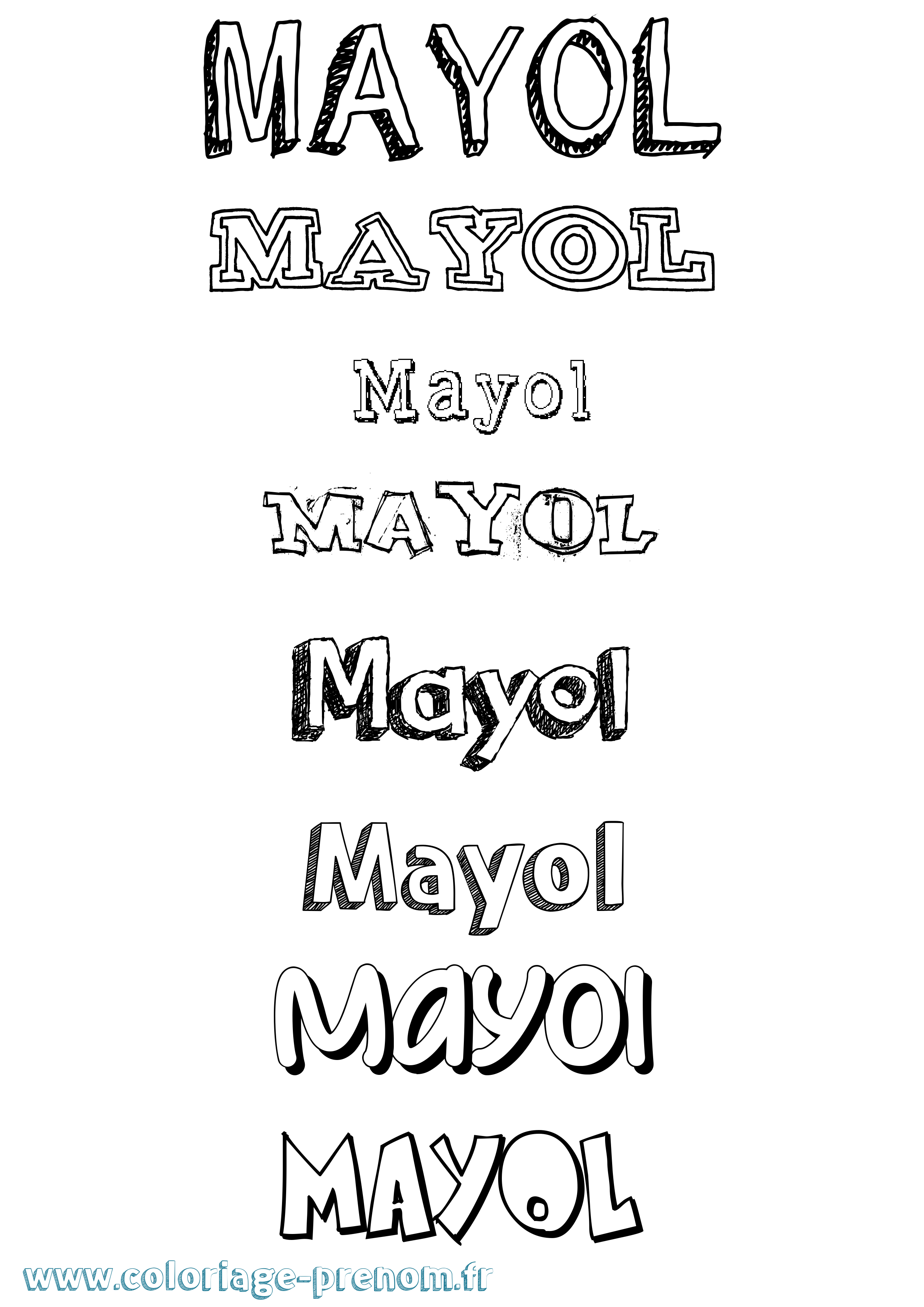 Coloriage prénom Mayol Dessiné