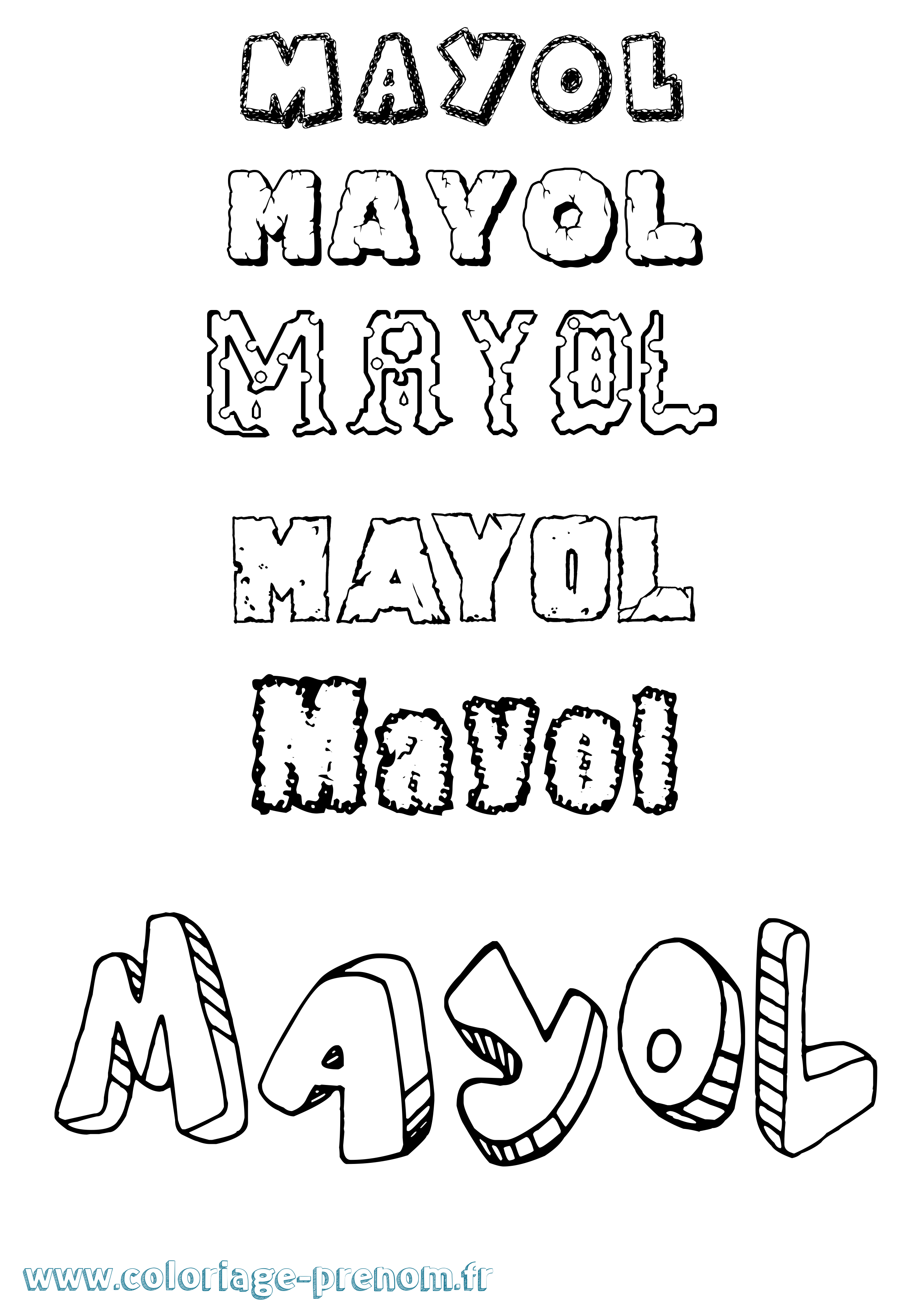 Coloriage prénom Mayol Destructuré
