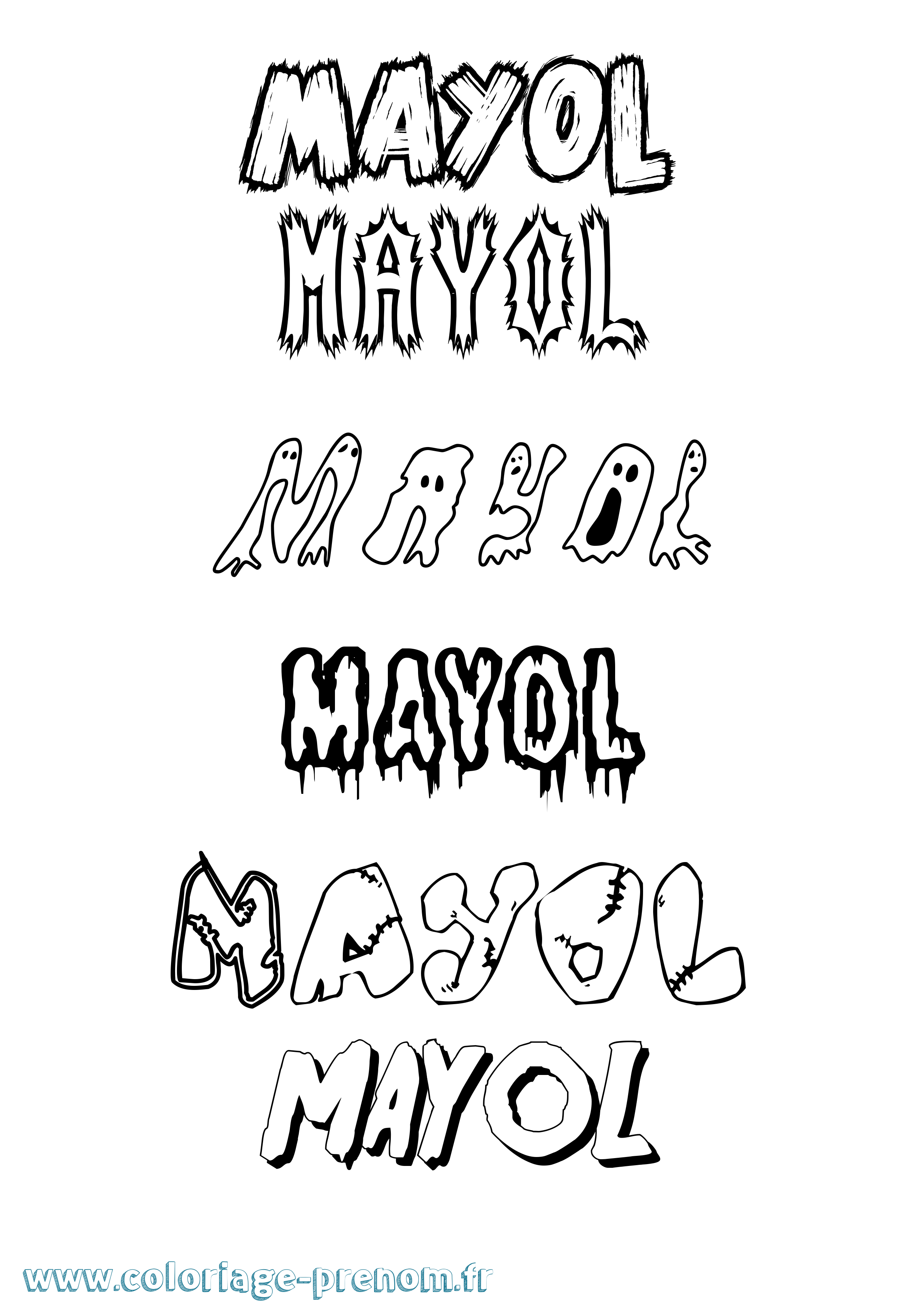 Coloriage prénom Mayol Frisson