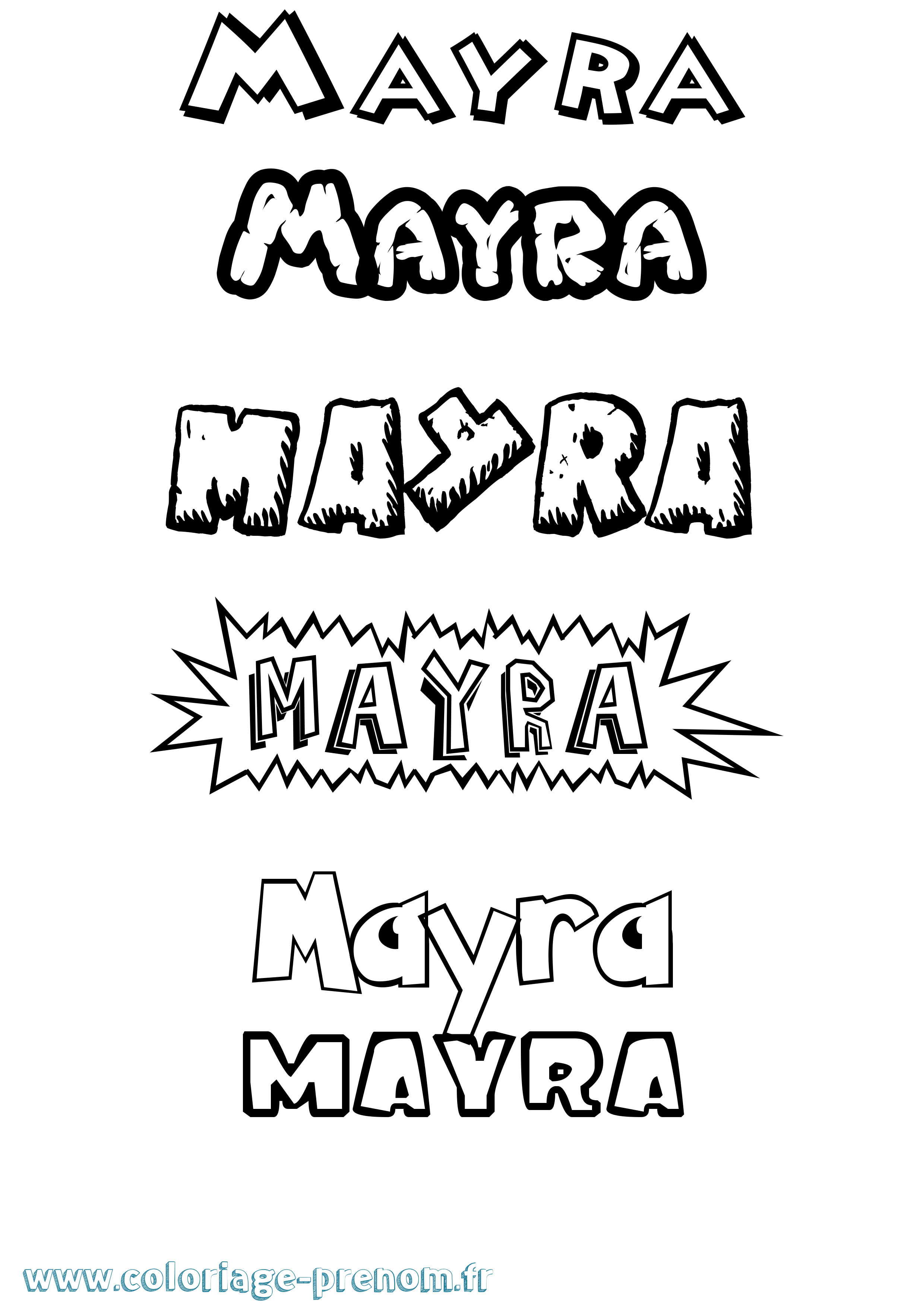 Coloriage prénom Mayra Dessin Animé