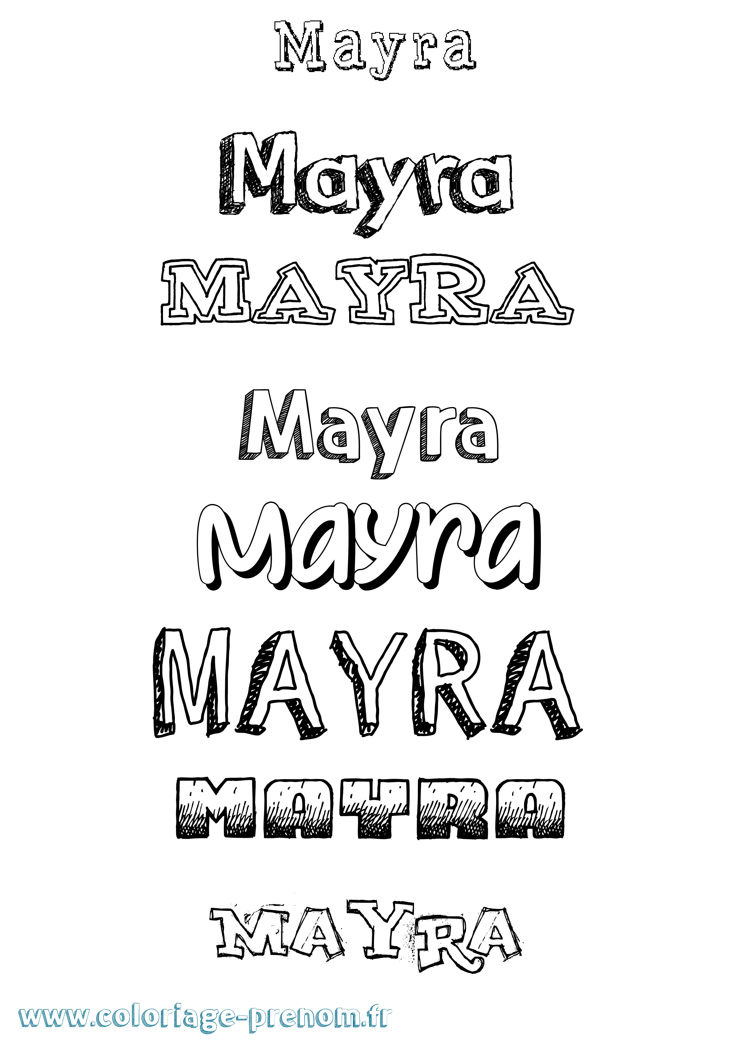Coloriage prénom Mayra Dessiné