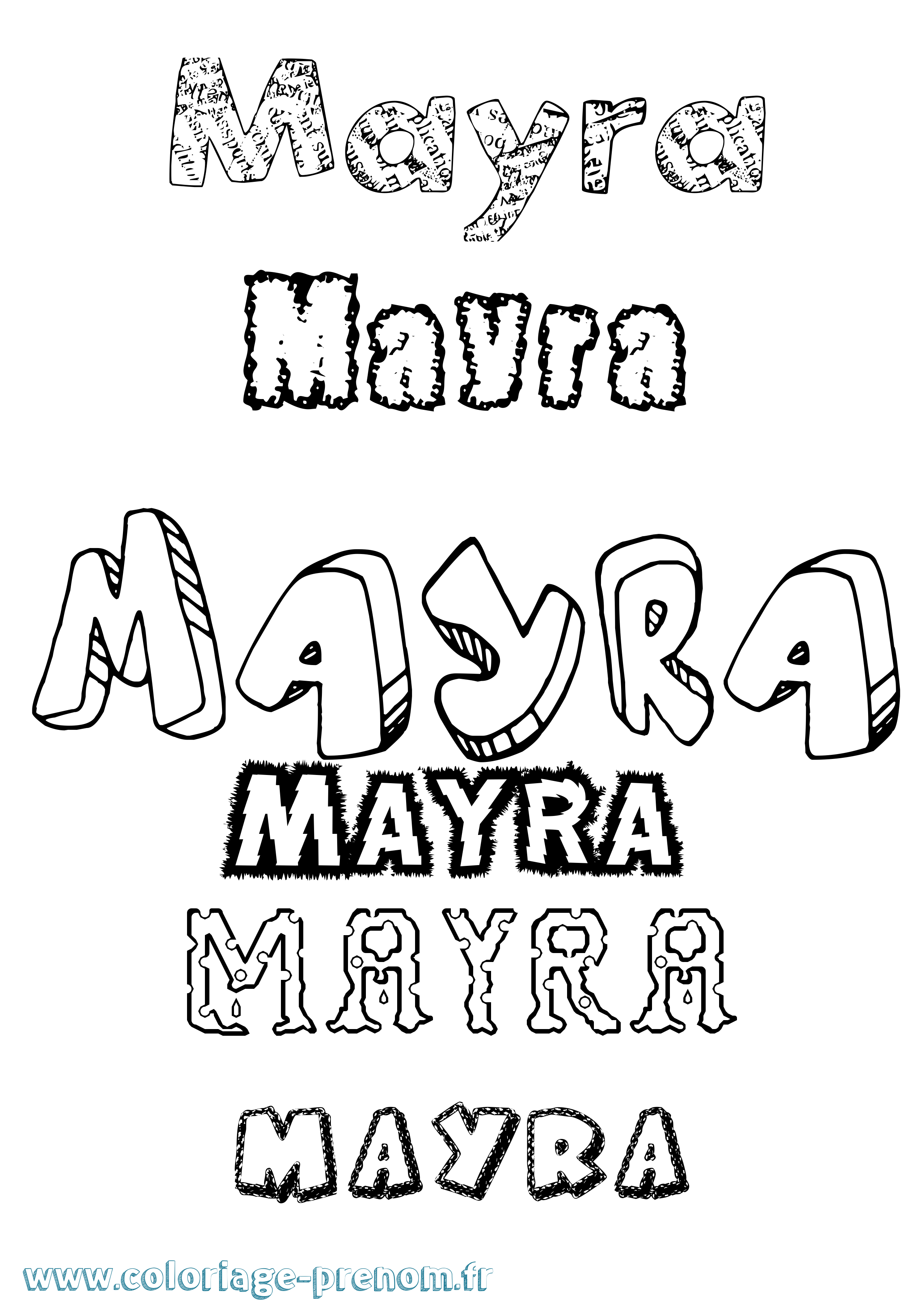 Coloriage prénom Mayra Destructuré