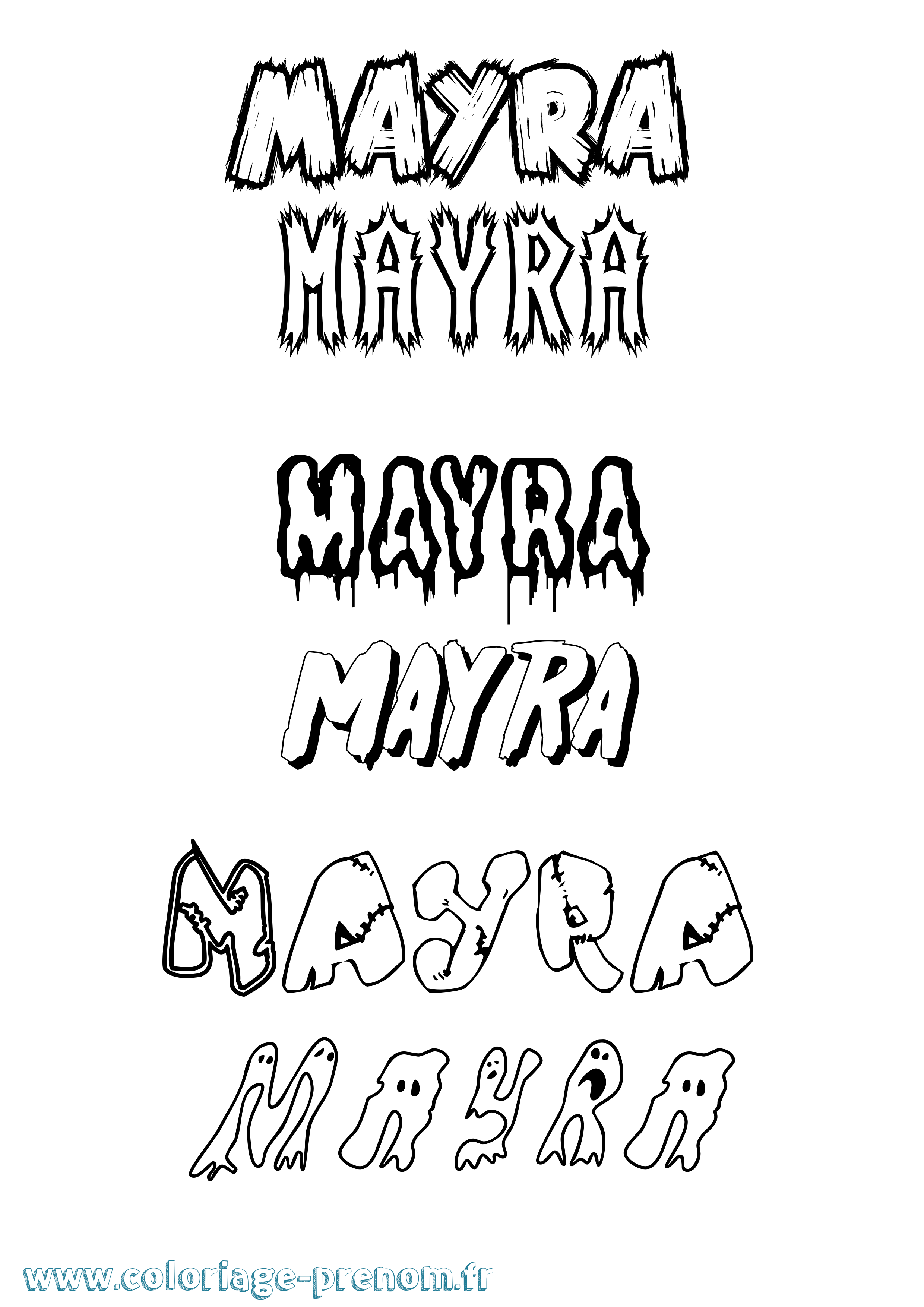Coloriage prénom Mayra Frisson