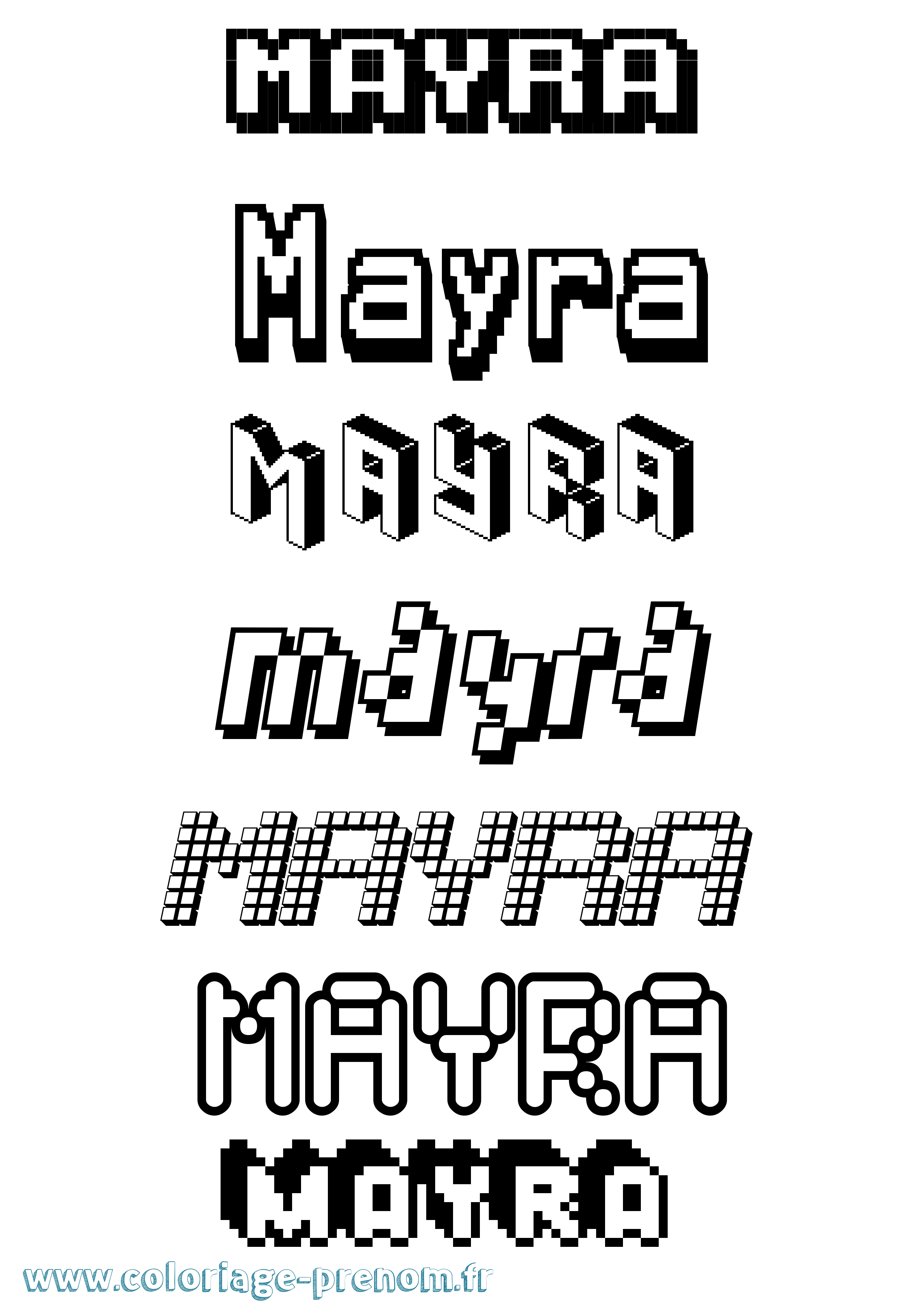 Coloriage prénom Mayra Pixel