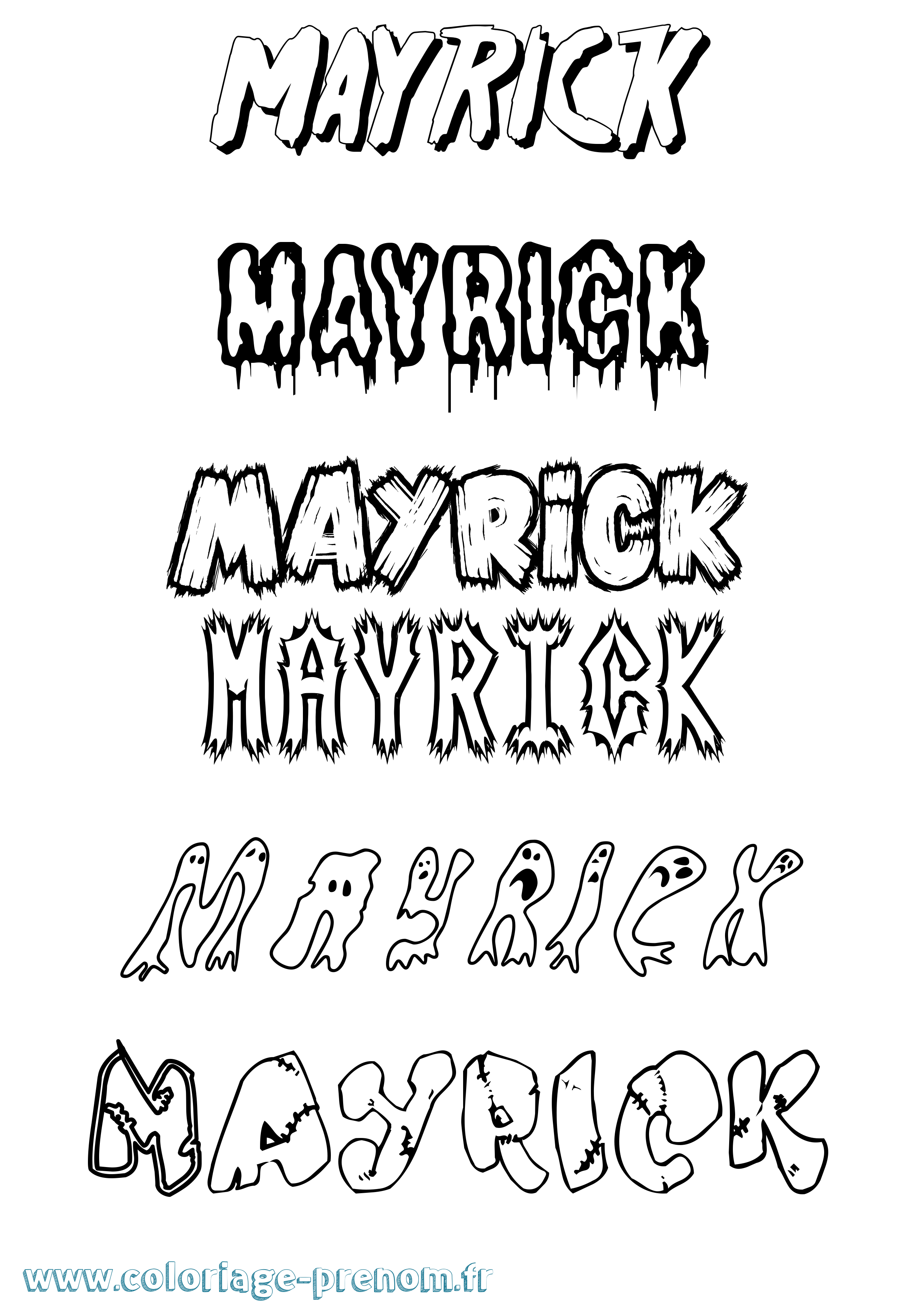 Coloriage prénom Mayrick Frisson