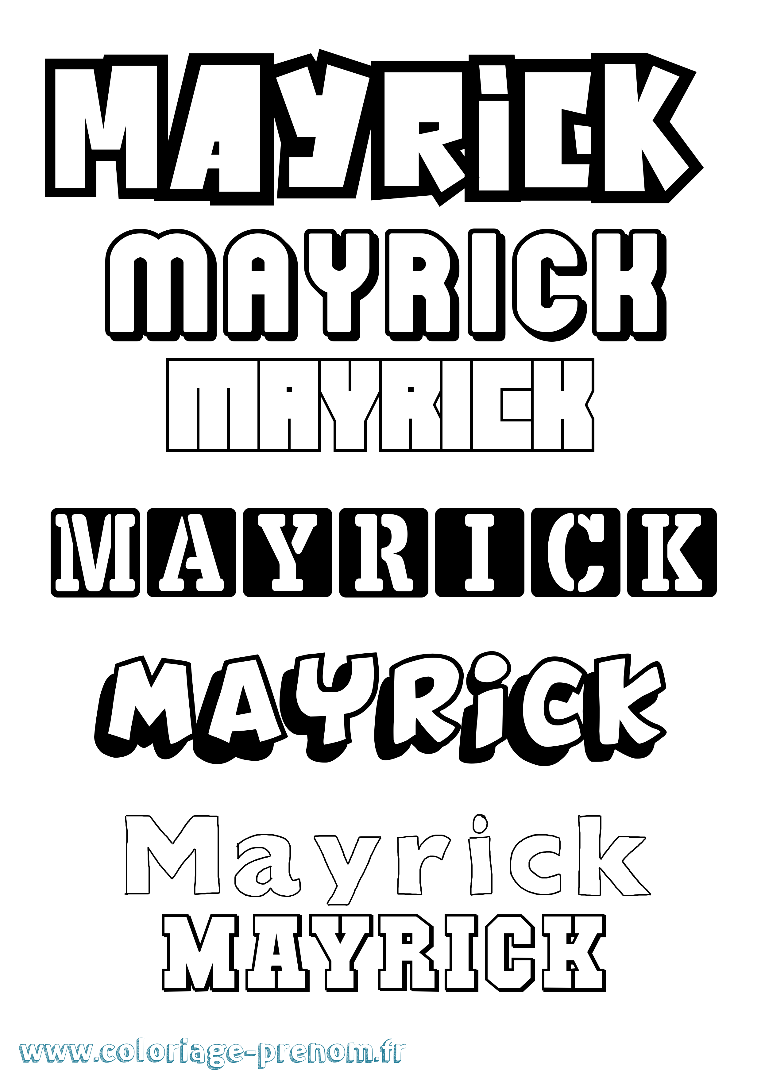 Coloriage prénom Mayrick Simple