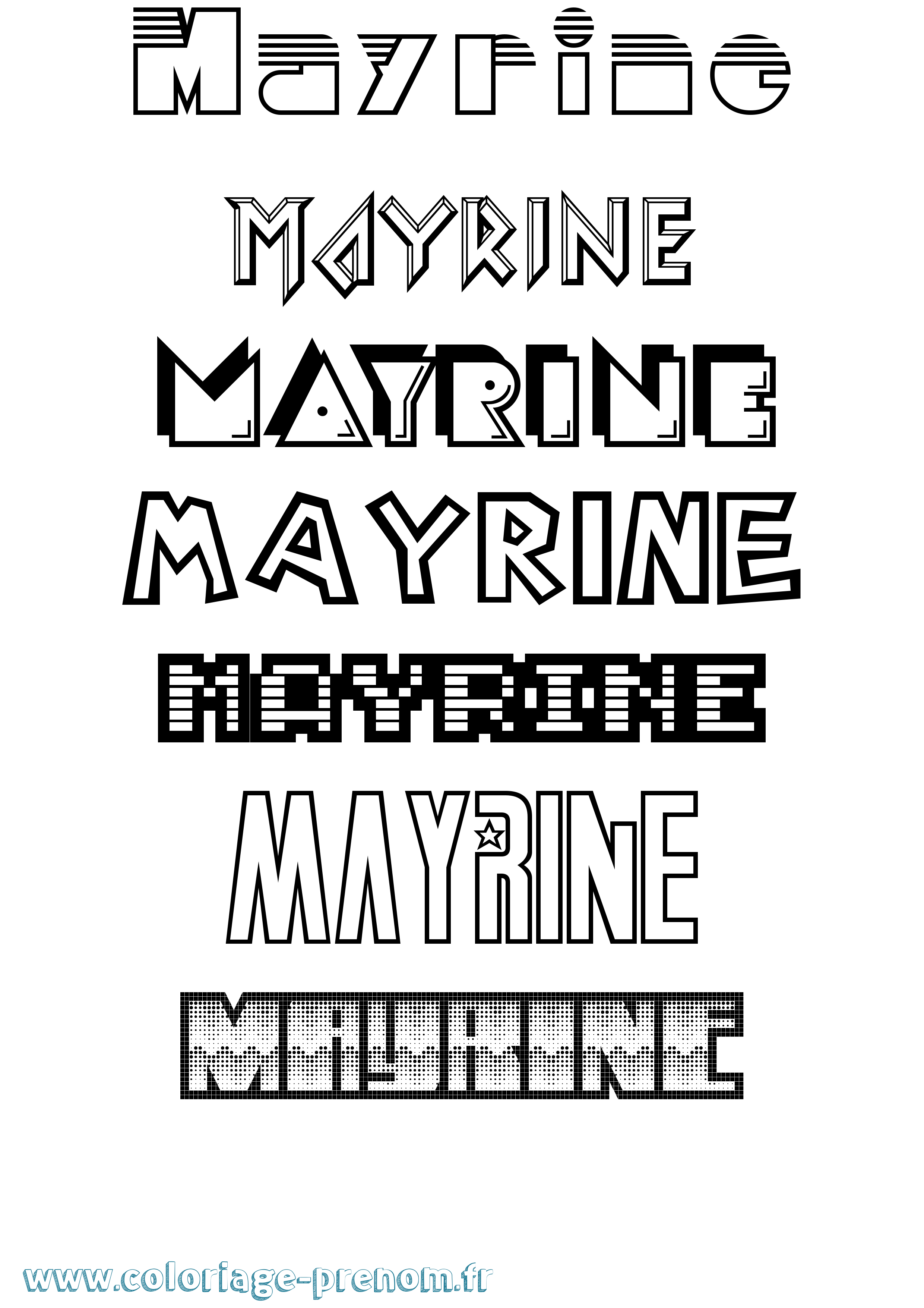 Coloriage prénom Mayrine Jeux Vidéos