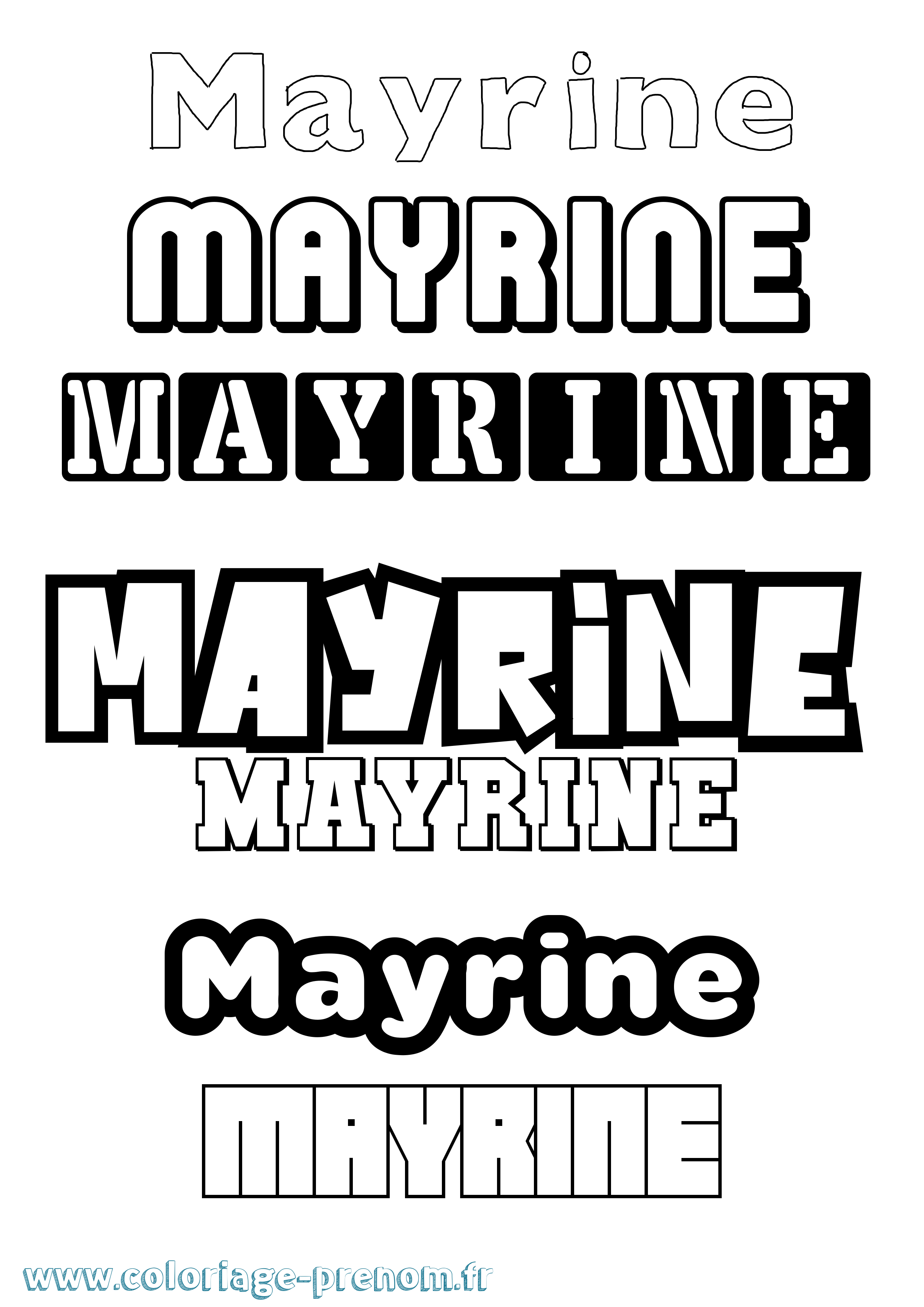 Coloriage prénom Mayrine Simple