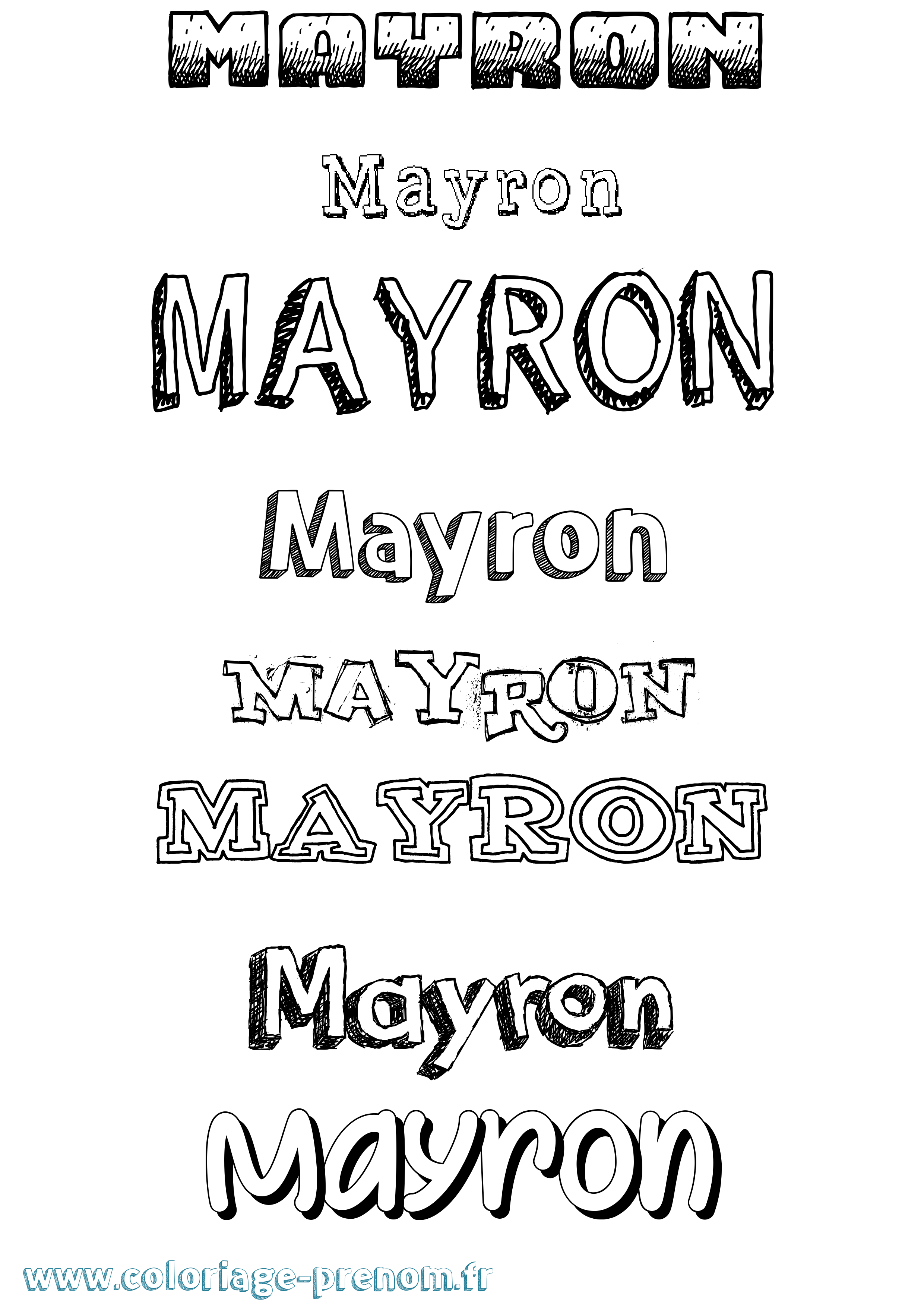 Coloriage prénom Mayron Dessiné