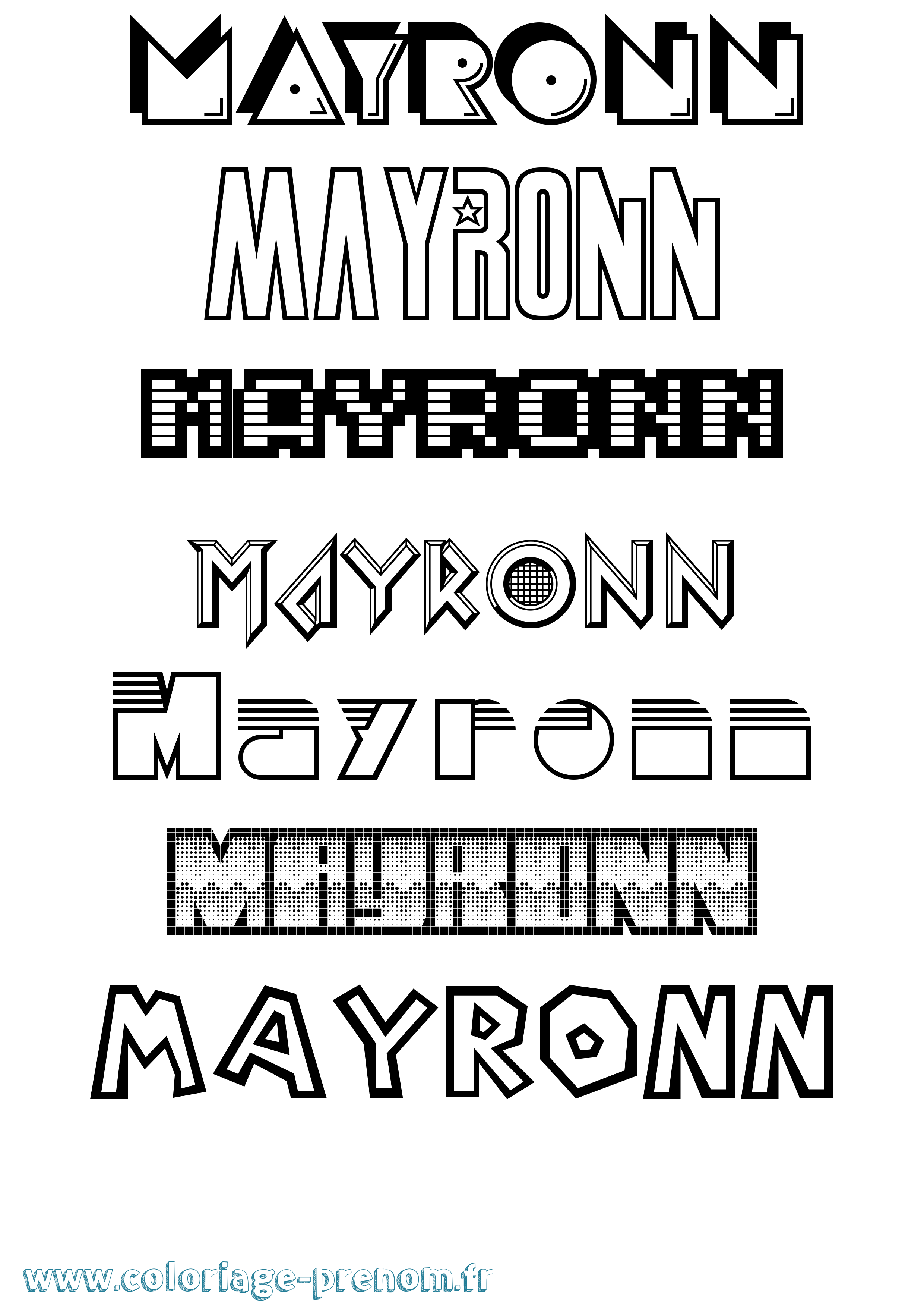 Coloriage prénom Mayronn Jeux Vidéos