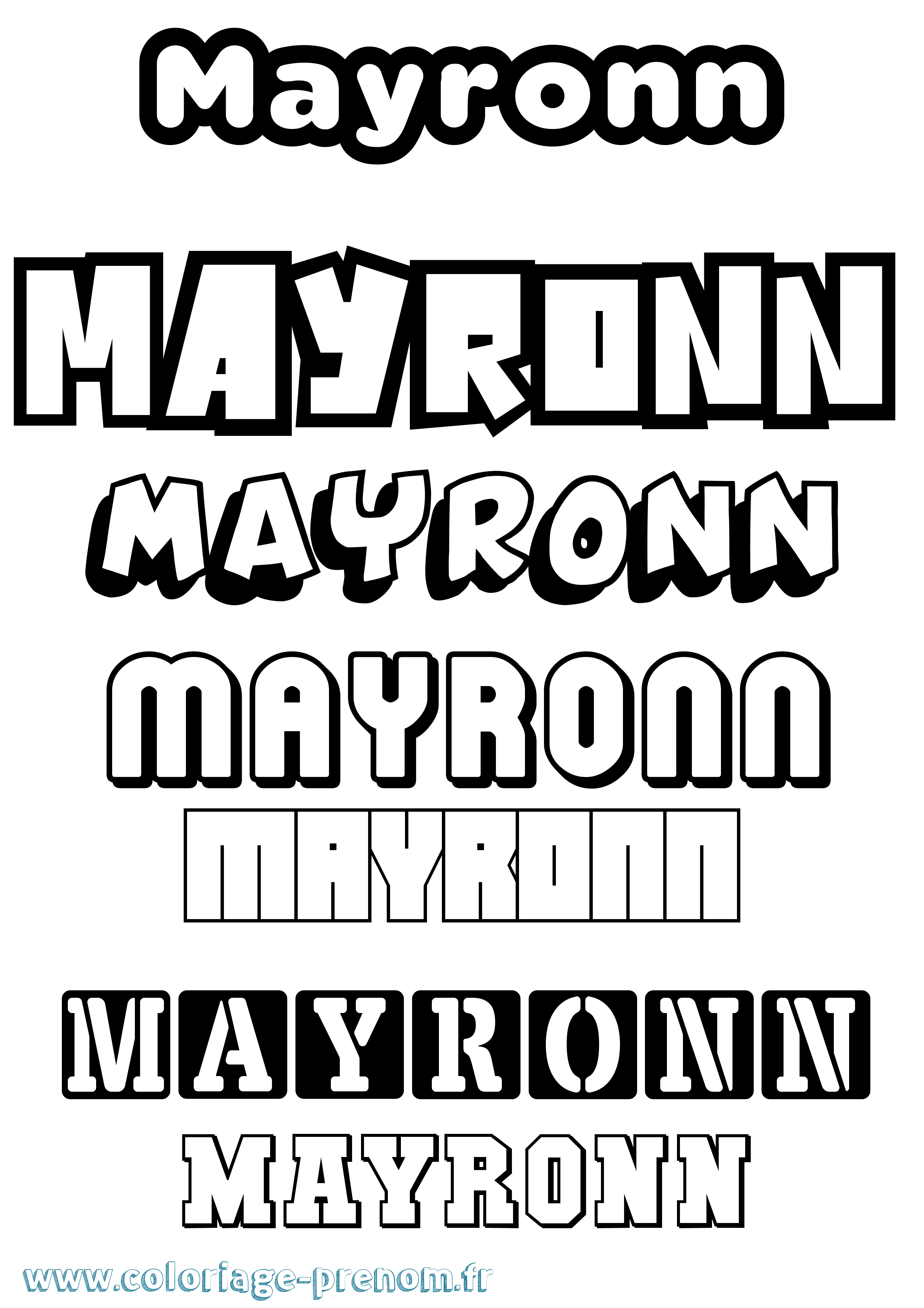Coloriage prénom Mayronn Simple