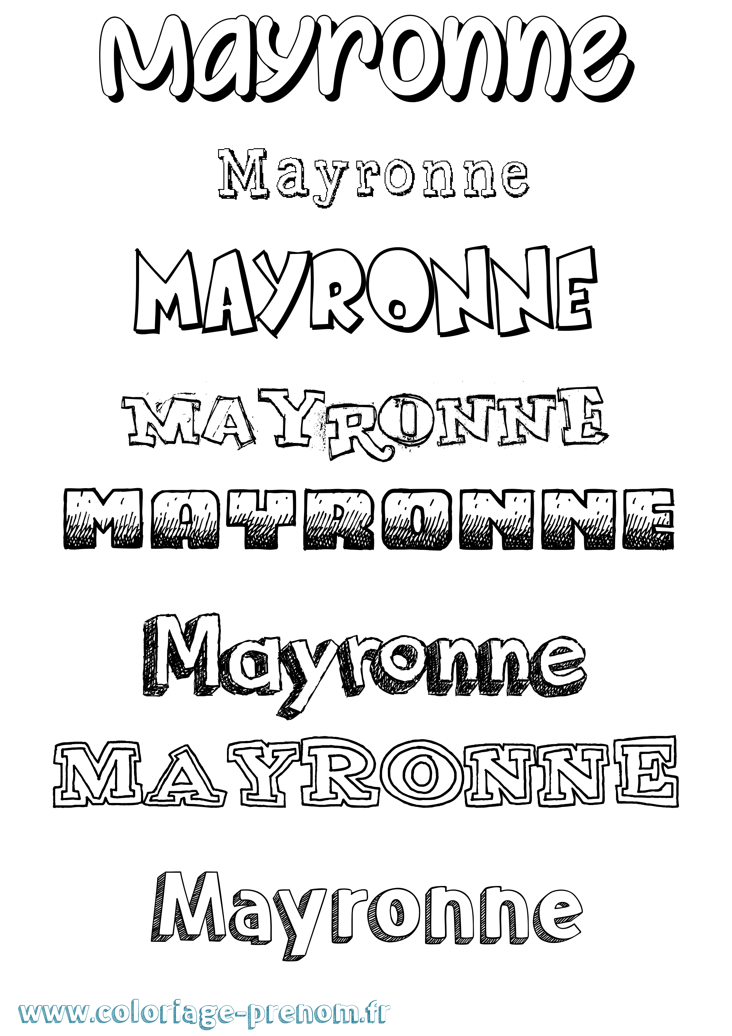 Coloriage prénom Mayronne Dessiné