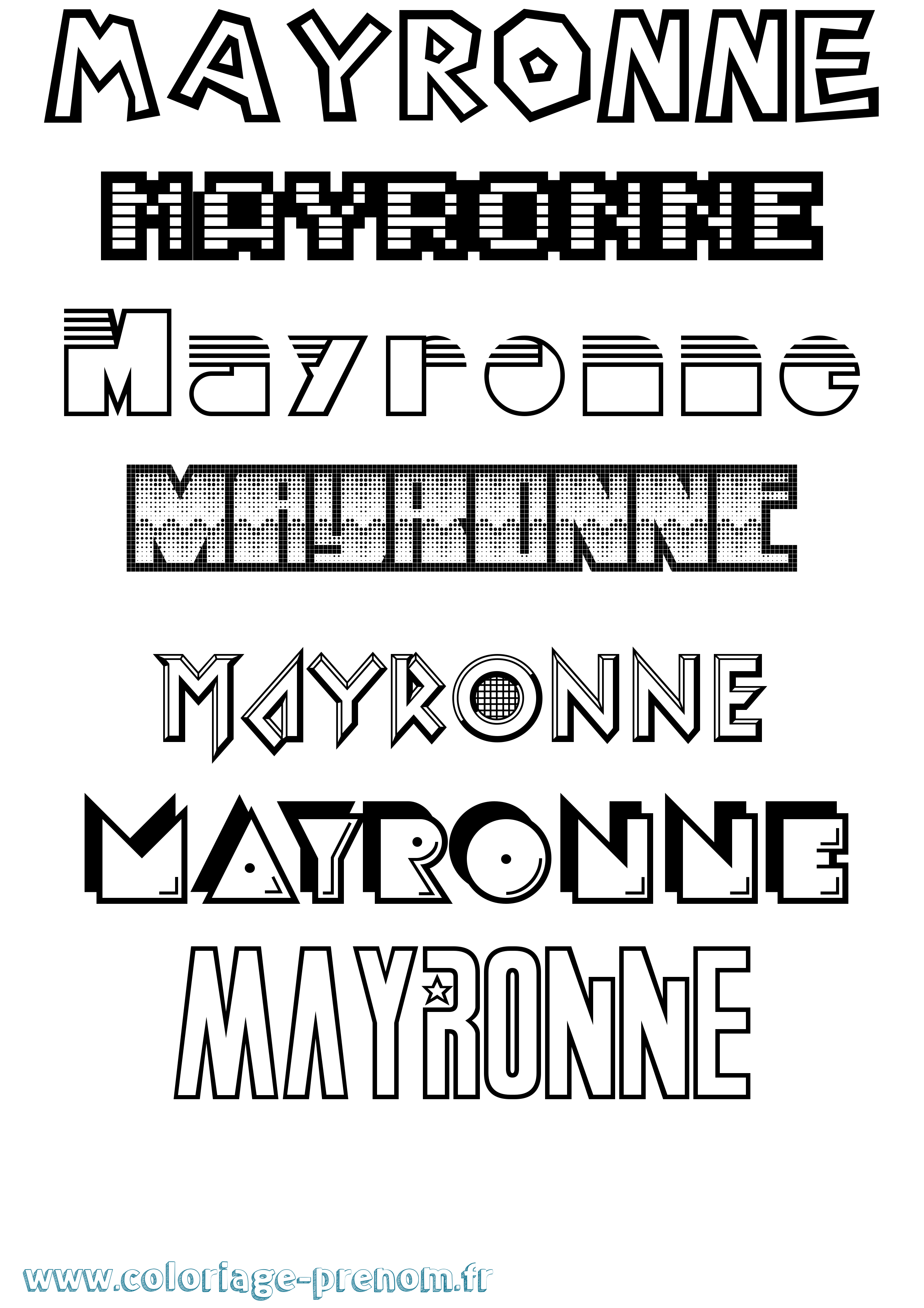 Coloriage prénom Mayronne Jeux Vidéos