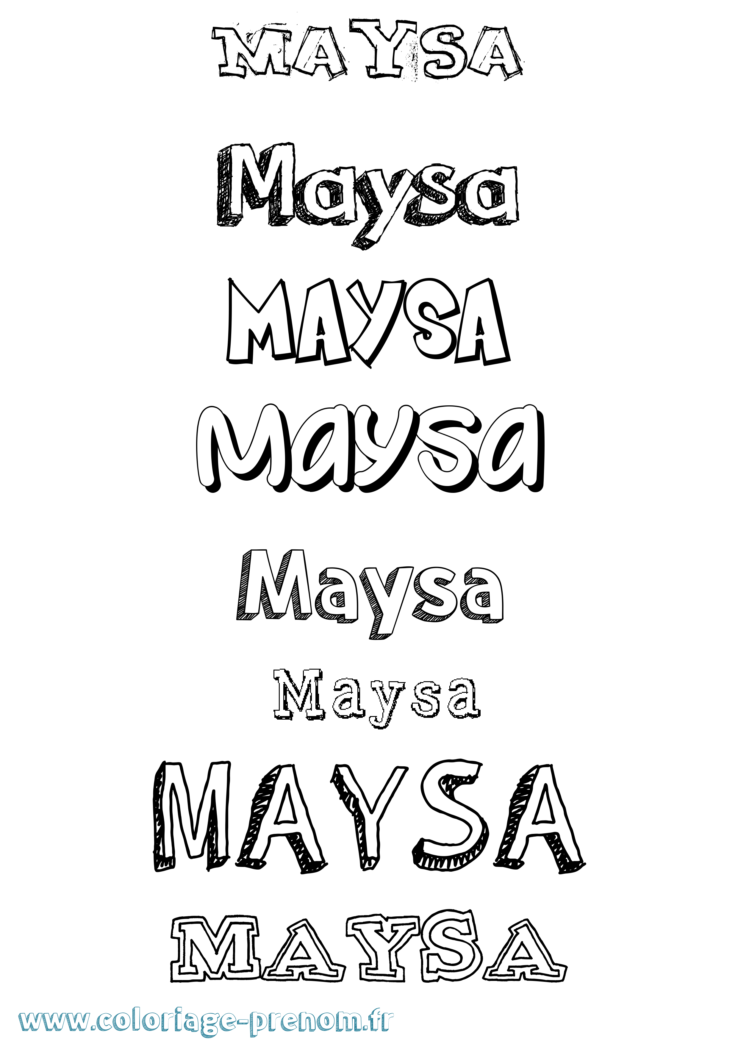 Coloriage prénom Maysa Dessiné