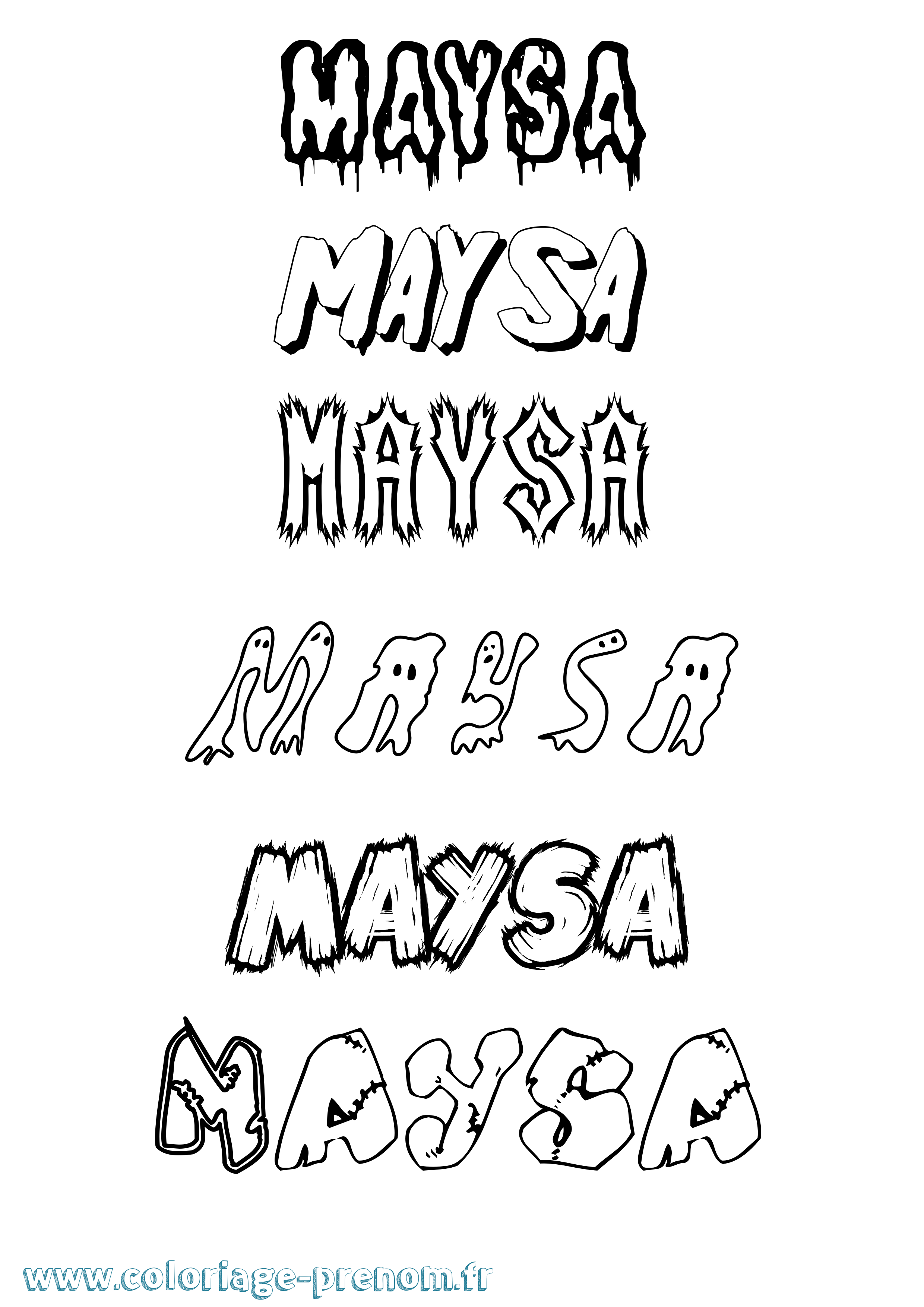 Coloriage prénom Maysa Frisson