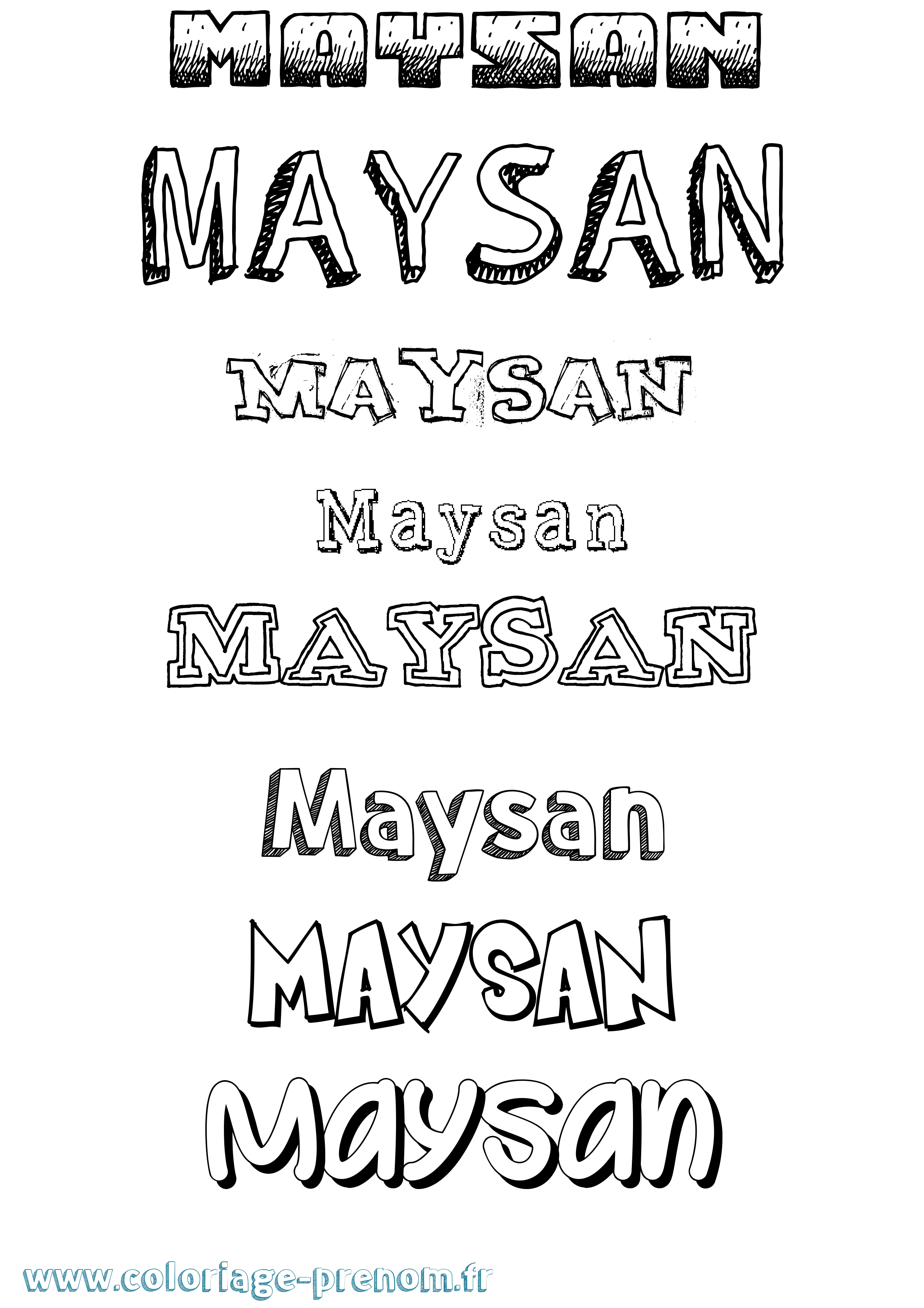 Coloriage prénom Maysan Dessiné