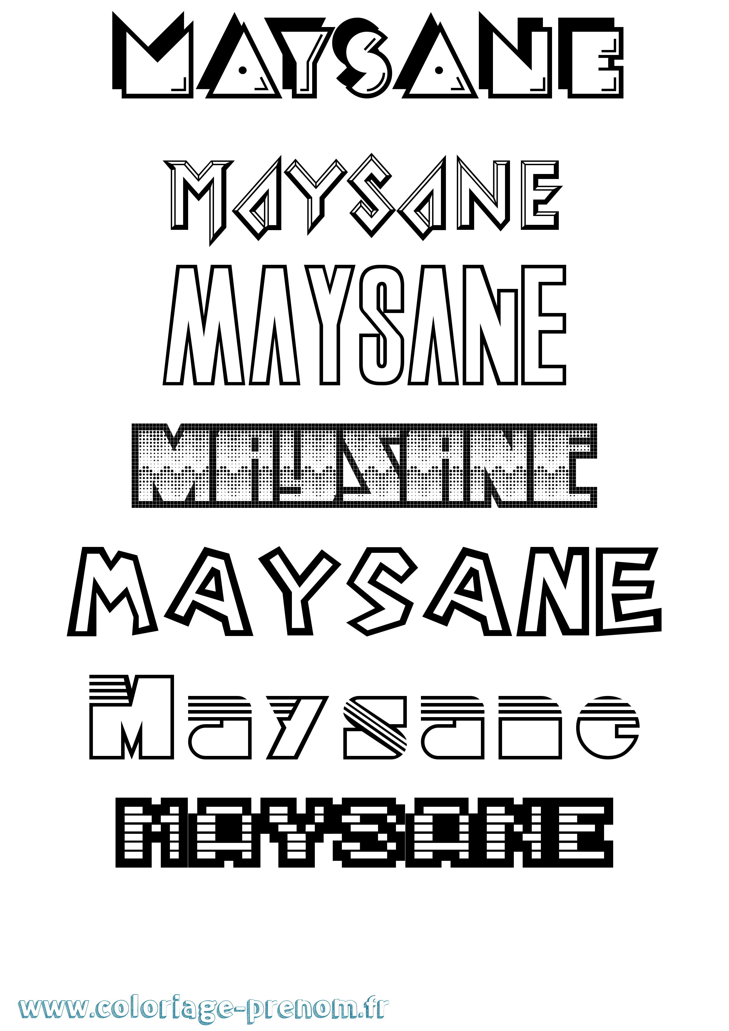 Coloriage prénom Maysane Jeux Vidéos
