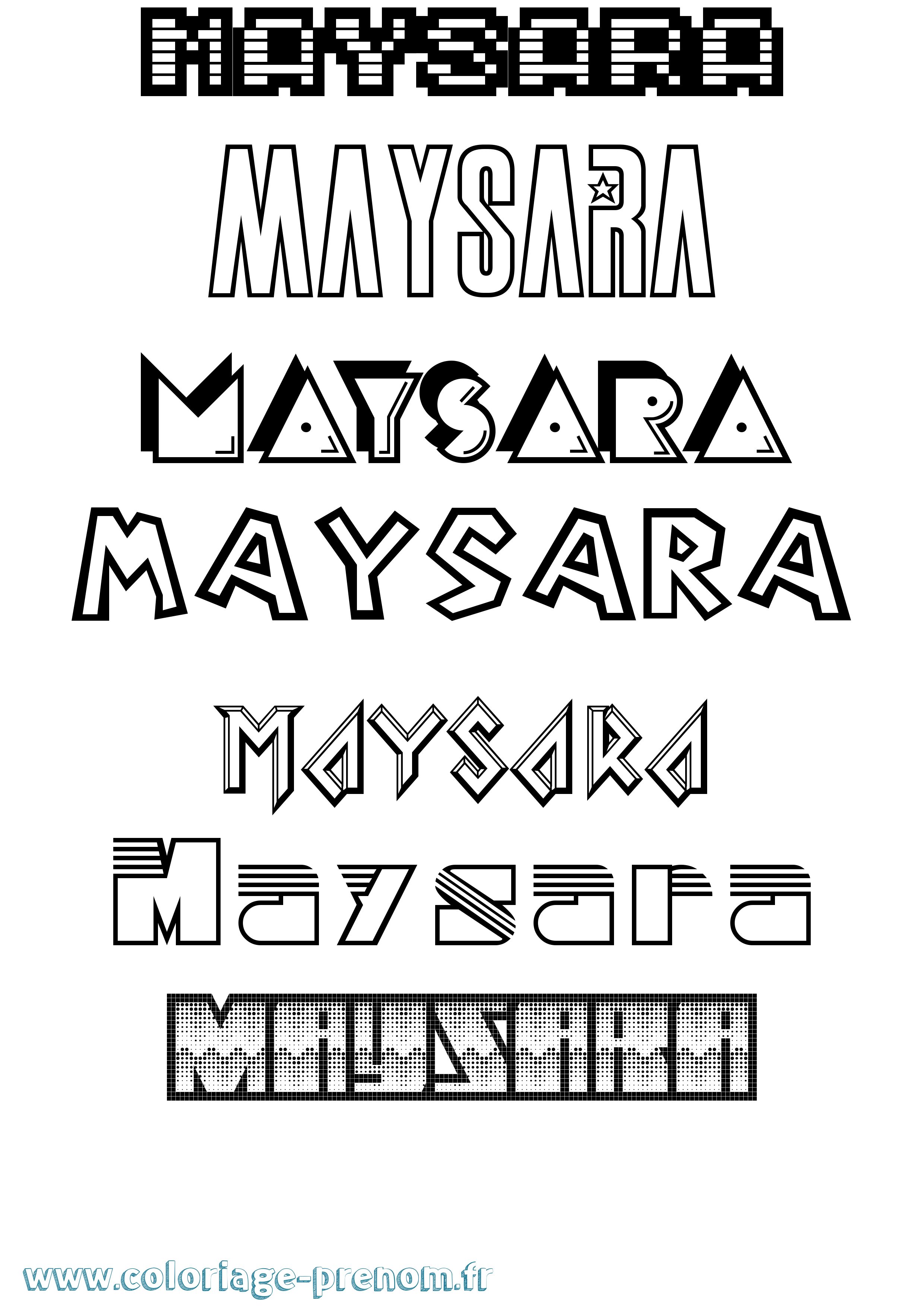 Coloriage prénom Maysara Jeux Vidéos