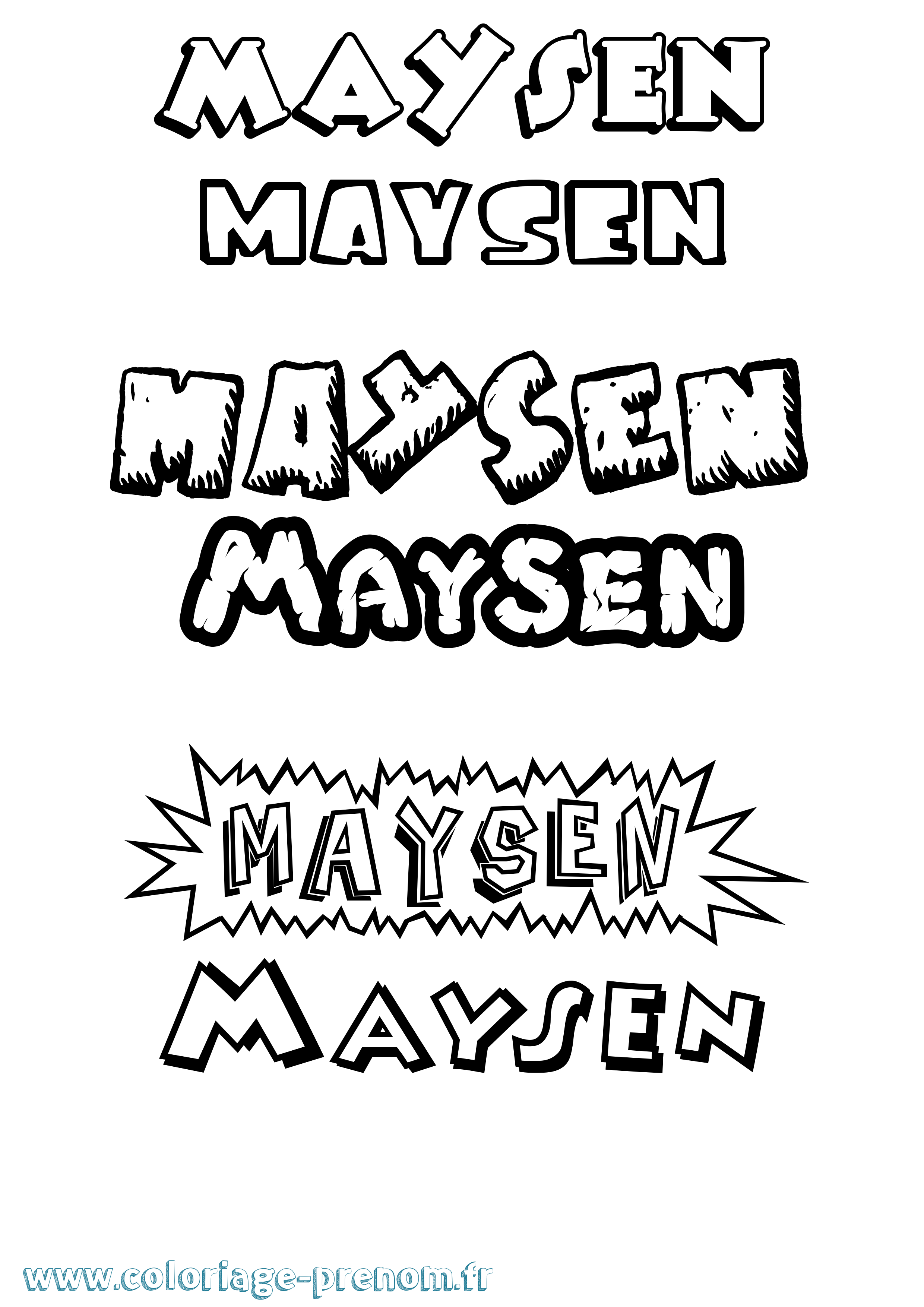 Coloriage prénom Maysen Dessin Animé
