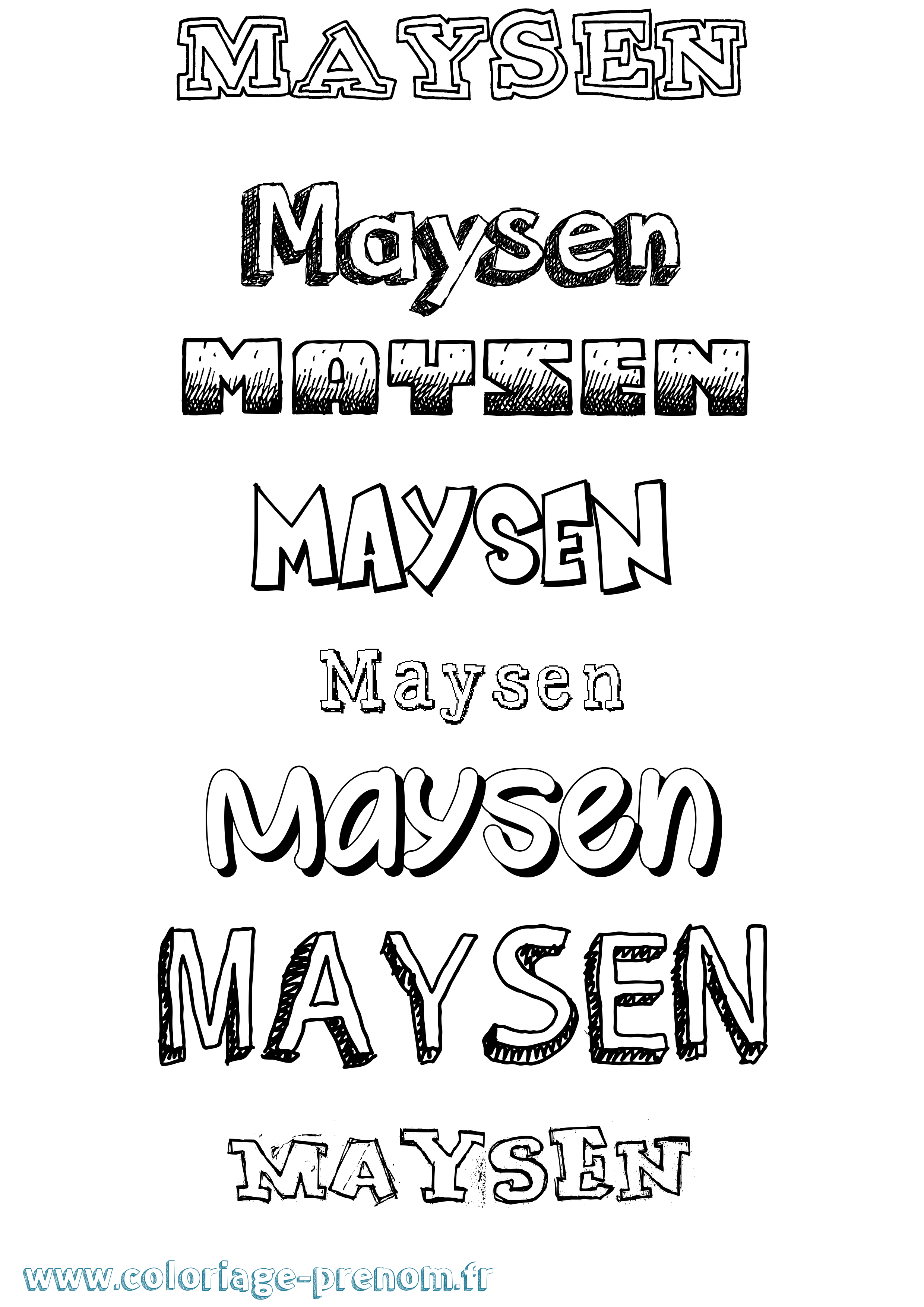 Coloriage prénom Maysen Dessiné