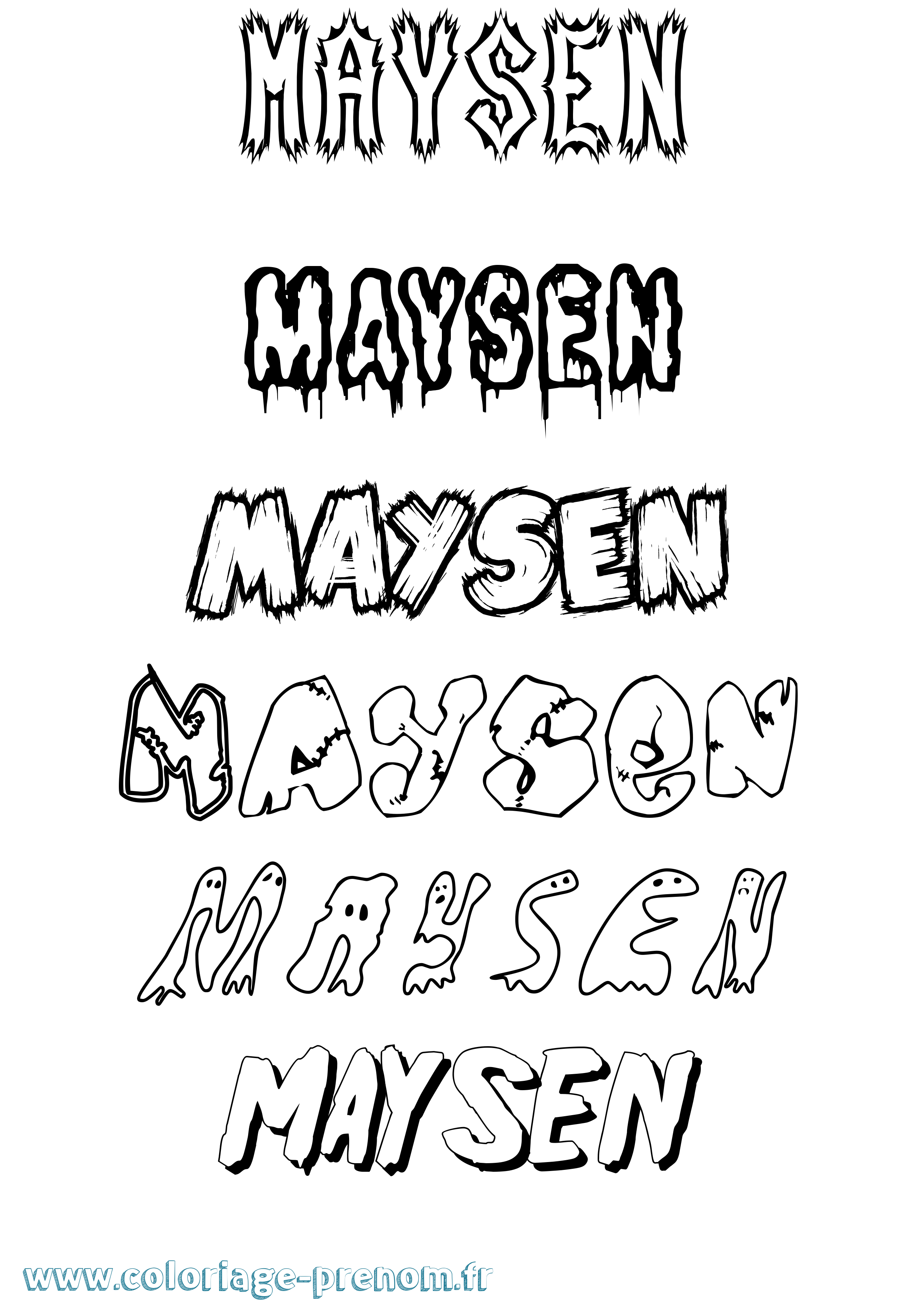 Coloriage prénom Maysen Frisson