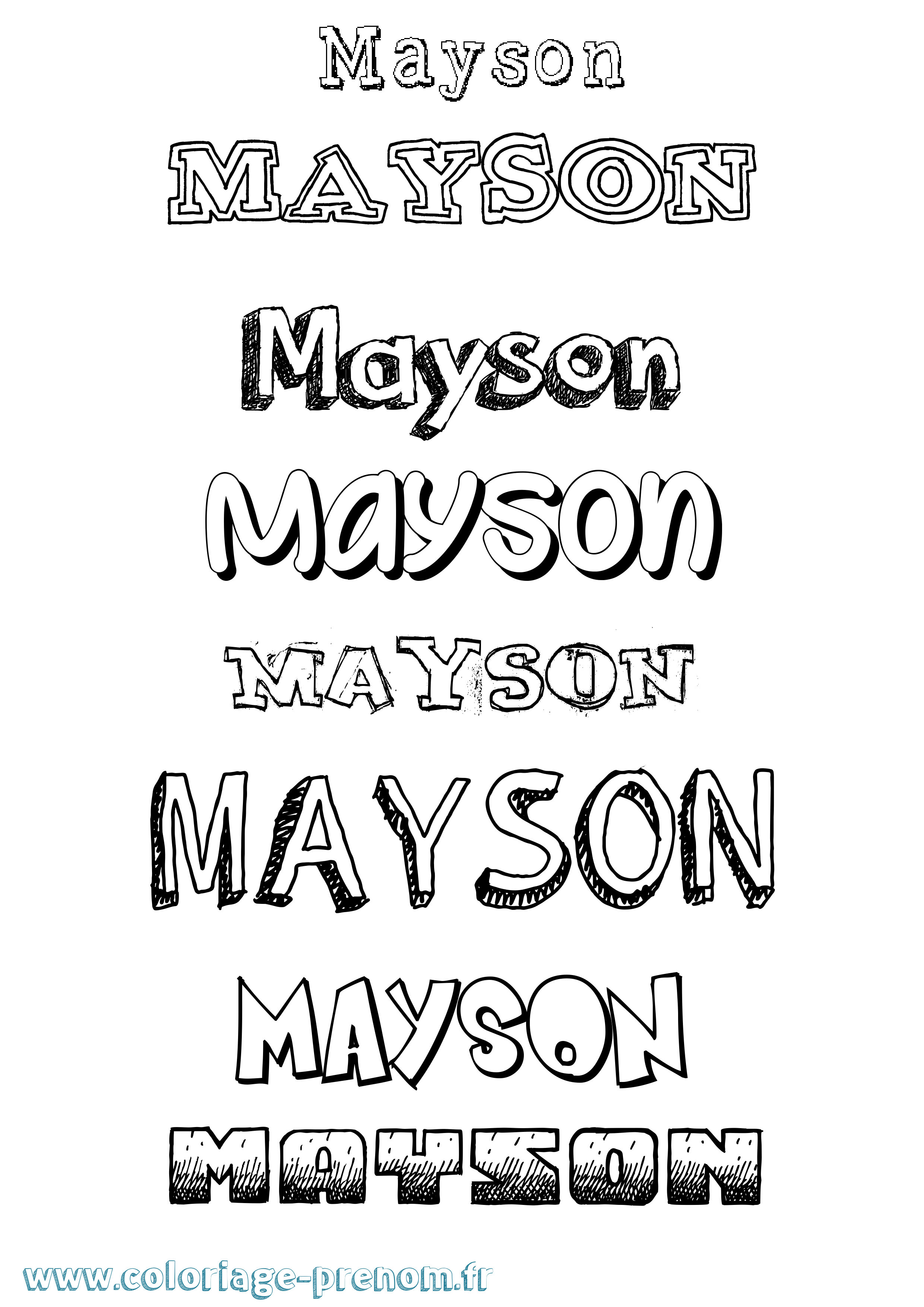 Coloriage prénom Mayson Dessiné