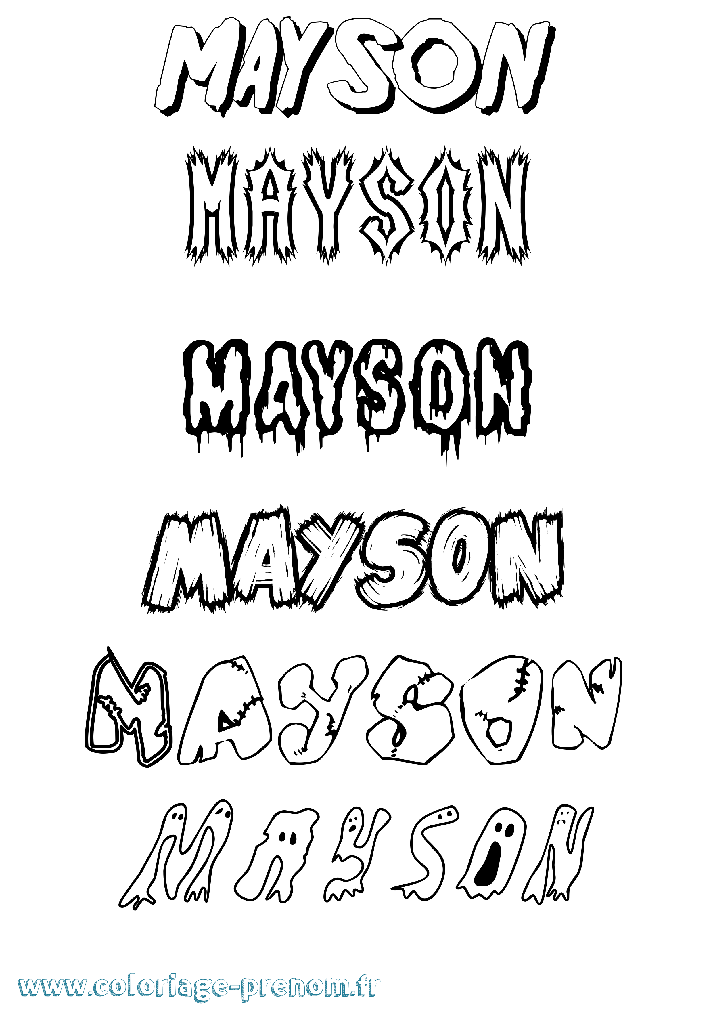 Coloriage prénom Mayson Frisson