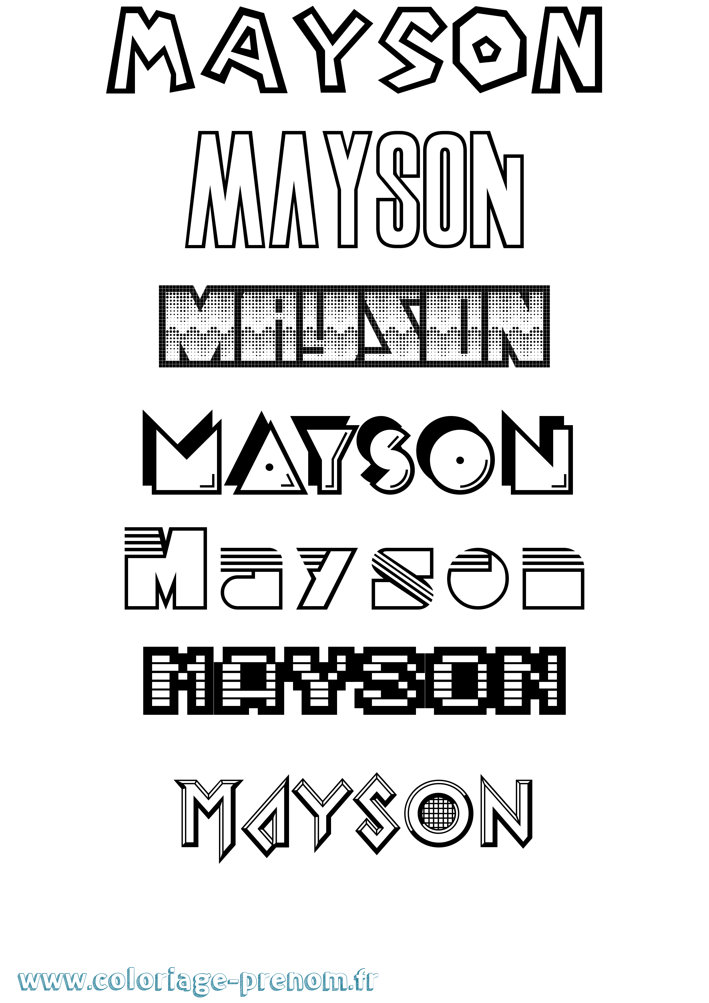 Coloriage prénom Mayson Jeux Vidéos
